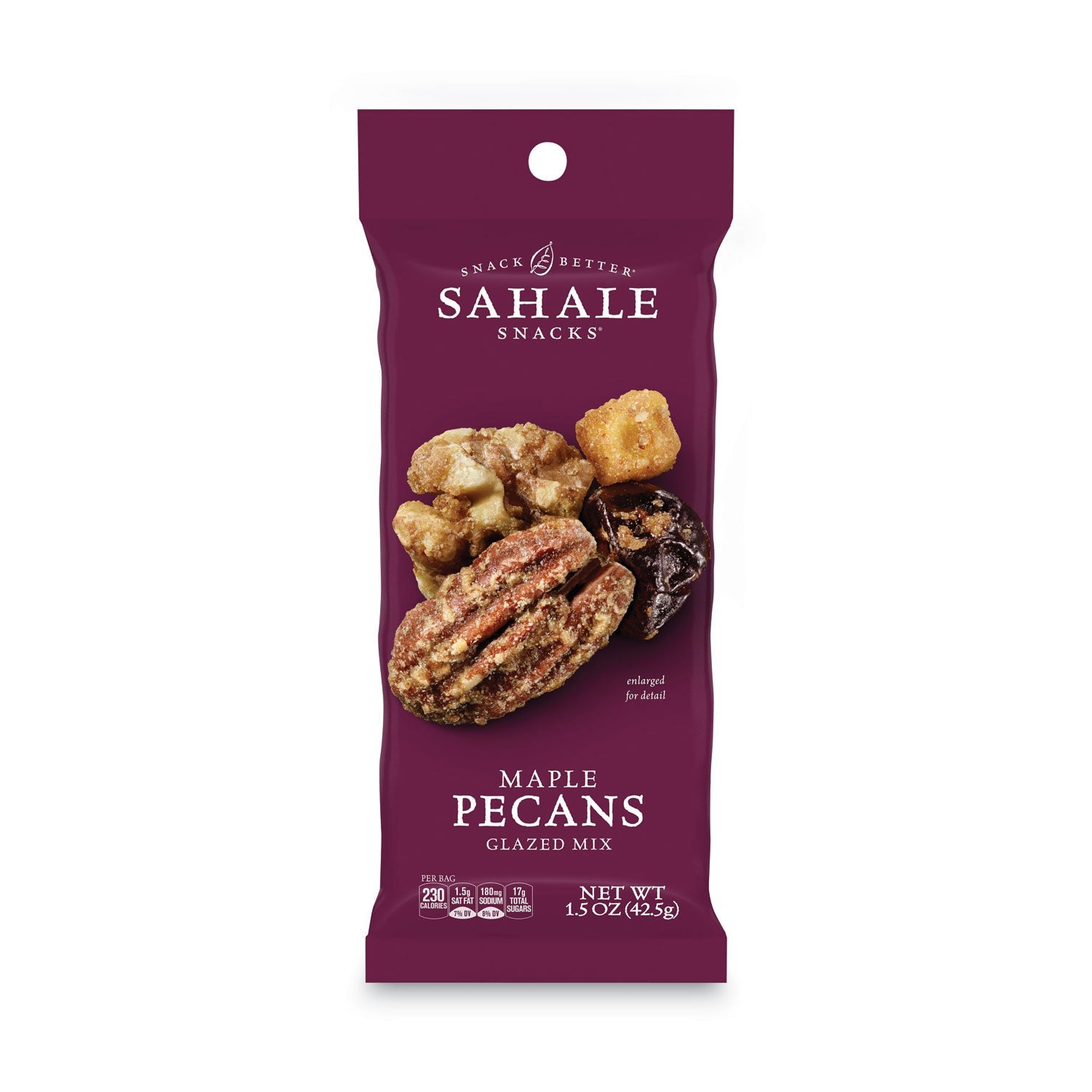 Sahale Snacks® Glazed Mixes, Maple Cinnamon Pecan Walnut, 1.5 Oz Pouch, 18/carton