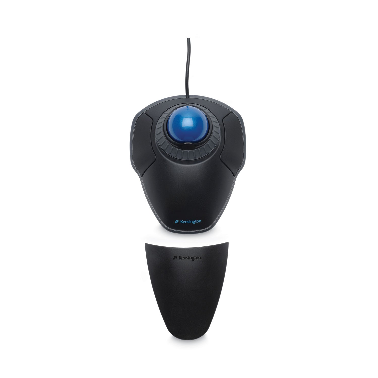 Kensington® Orbit Trackball With Scroll Ring, Usb 2.0, Left/right Hand Use, Black/blue