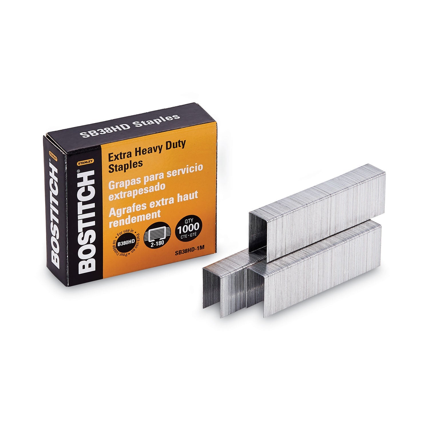 Bostitch® Heavy-Duty Premium Staples, 0.88" Leg, 0.5" Crown, Steel, 1,000/box