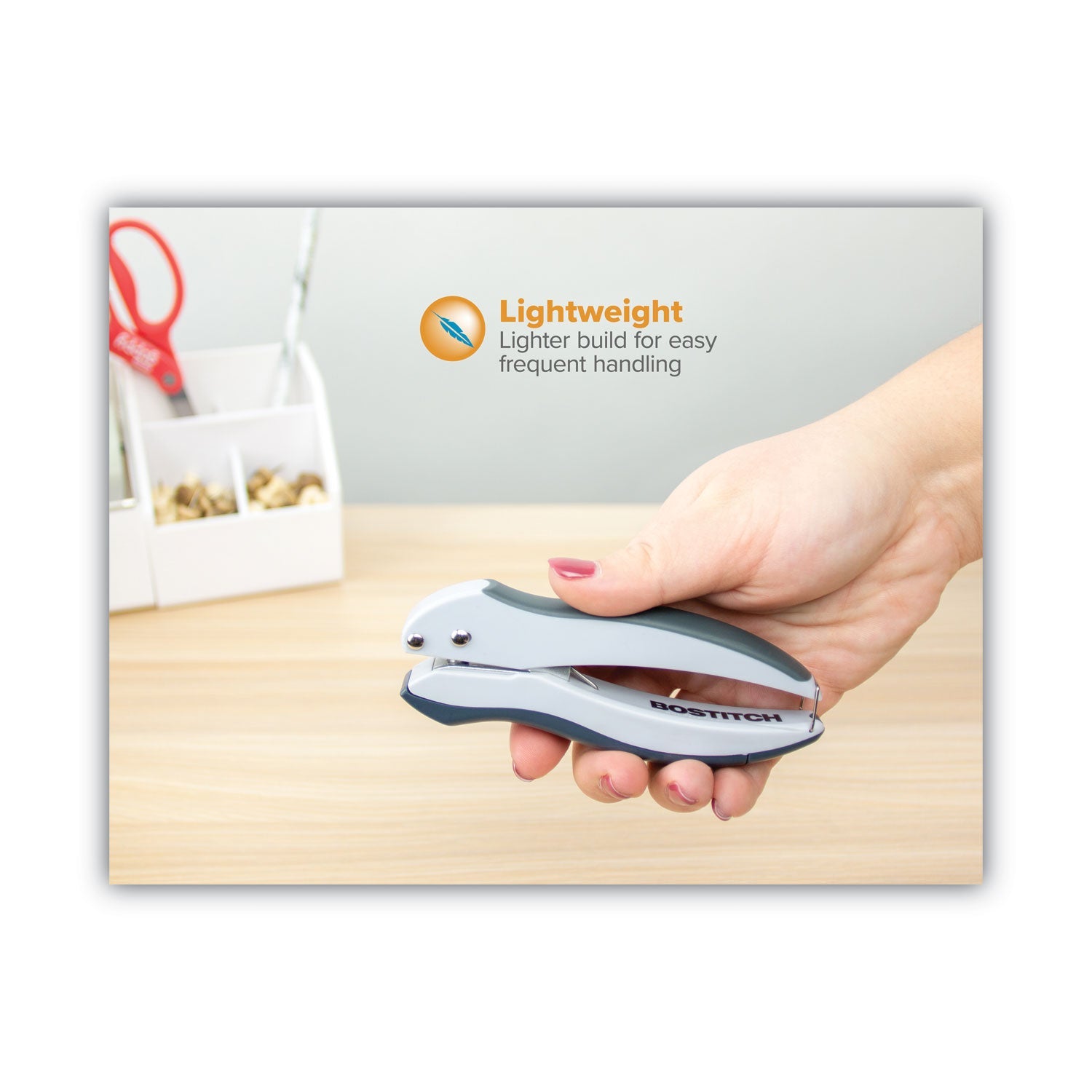Bostitch® 10-Sheet Ez Squeeze One-Hole Punch, 1/4" Hole, Gray