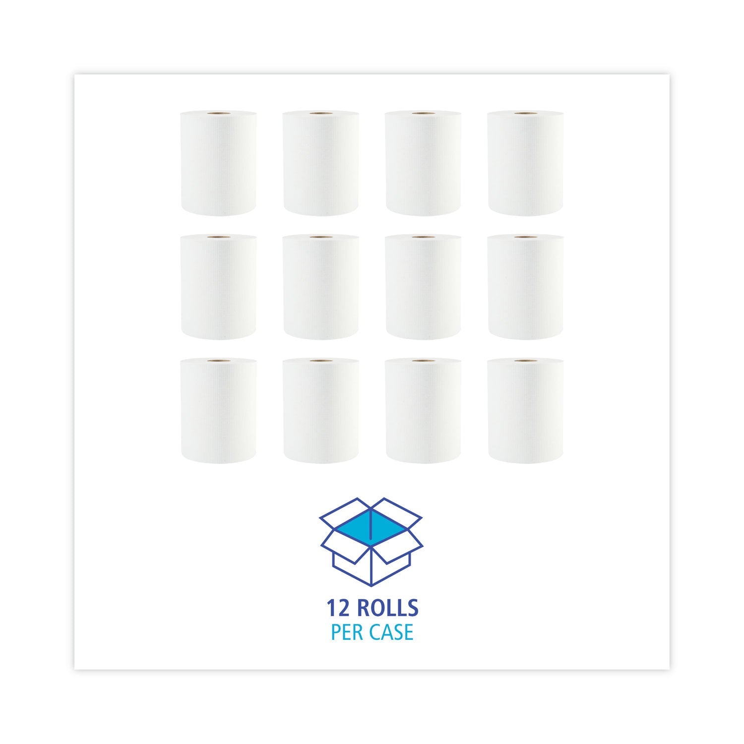 Boardwalk® Hardwound Paper Towels, 1-Ply, 8" X 600 Ft, White, 2" Core, 12 Rolls/carton