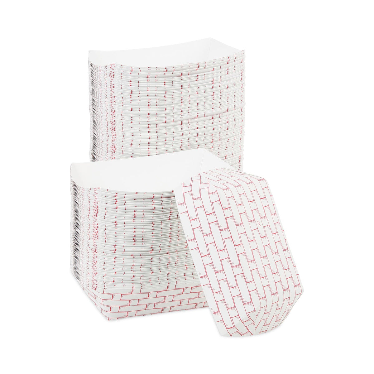 Boardwalk® Paper Food Baskets, 2.5 Lb Capacity, Red/white, 500/carton