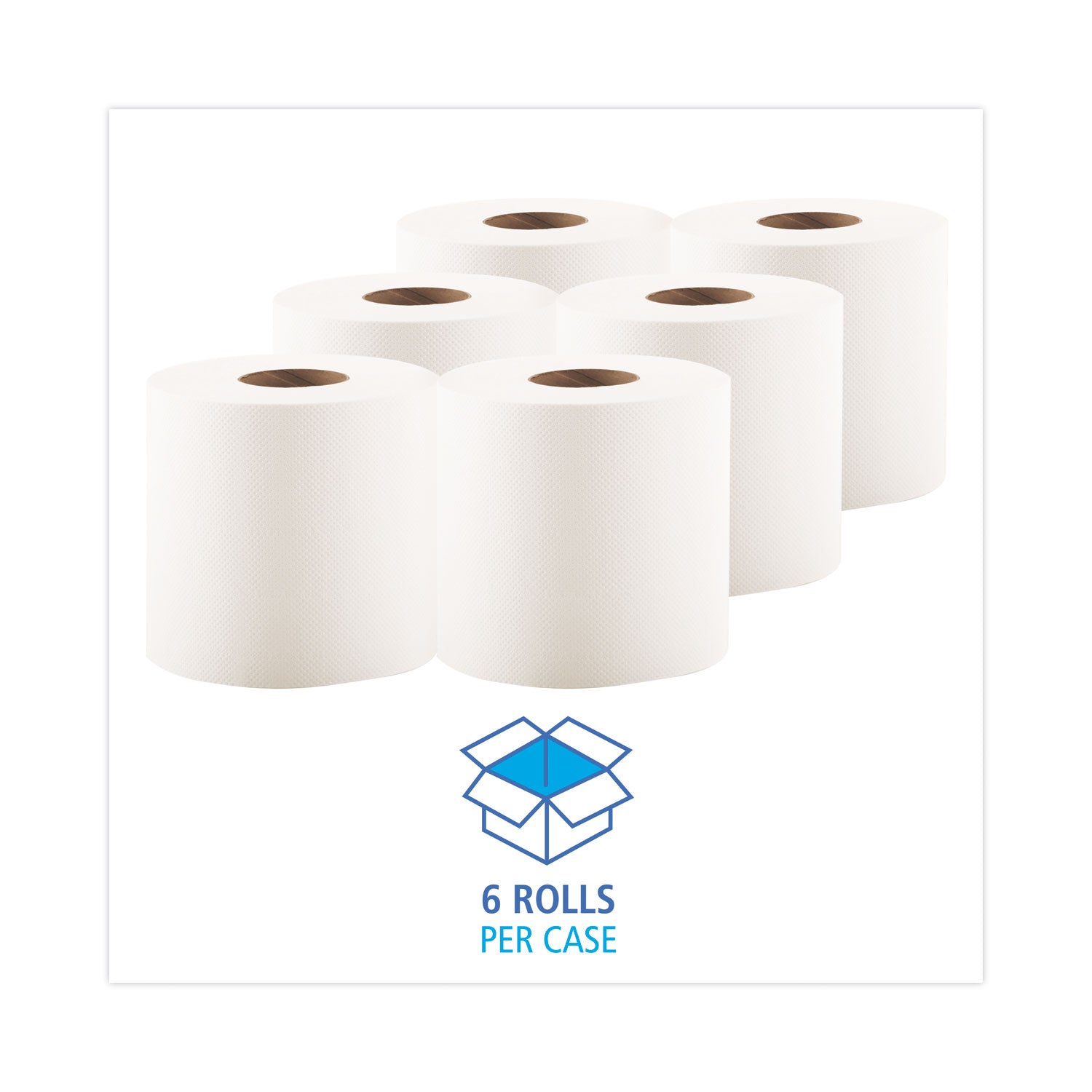 Boardwalk® Center-Pull Hand Towels, 2-Ply, Perforated, 7.5 x 9, White, 600/Roll, 6 Rolls/Carton