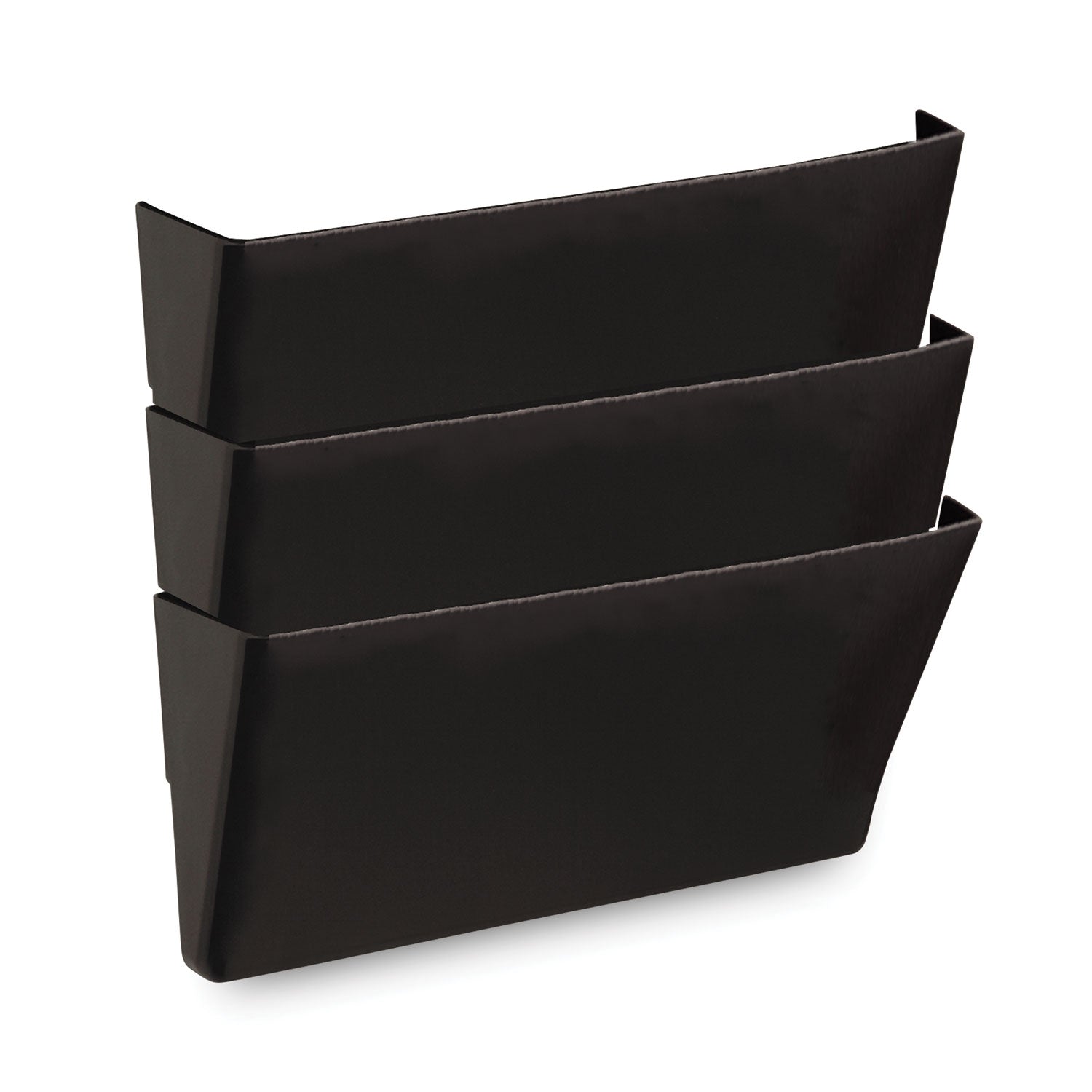 Wall File Pockets | 3 Sections, Black, 3-Pack