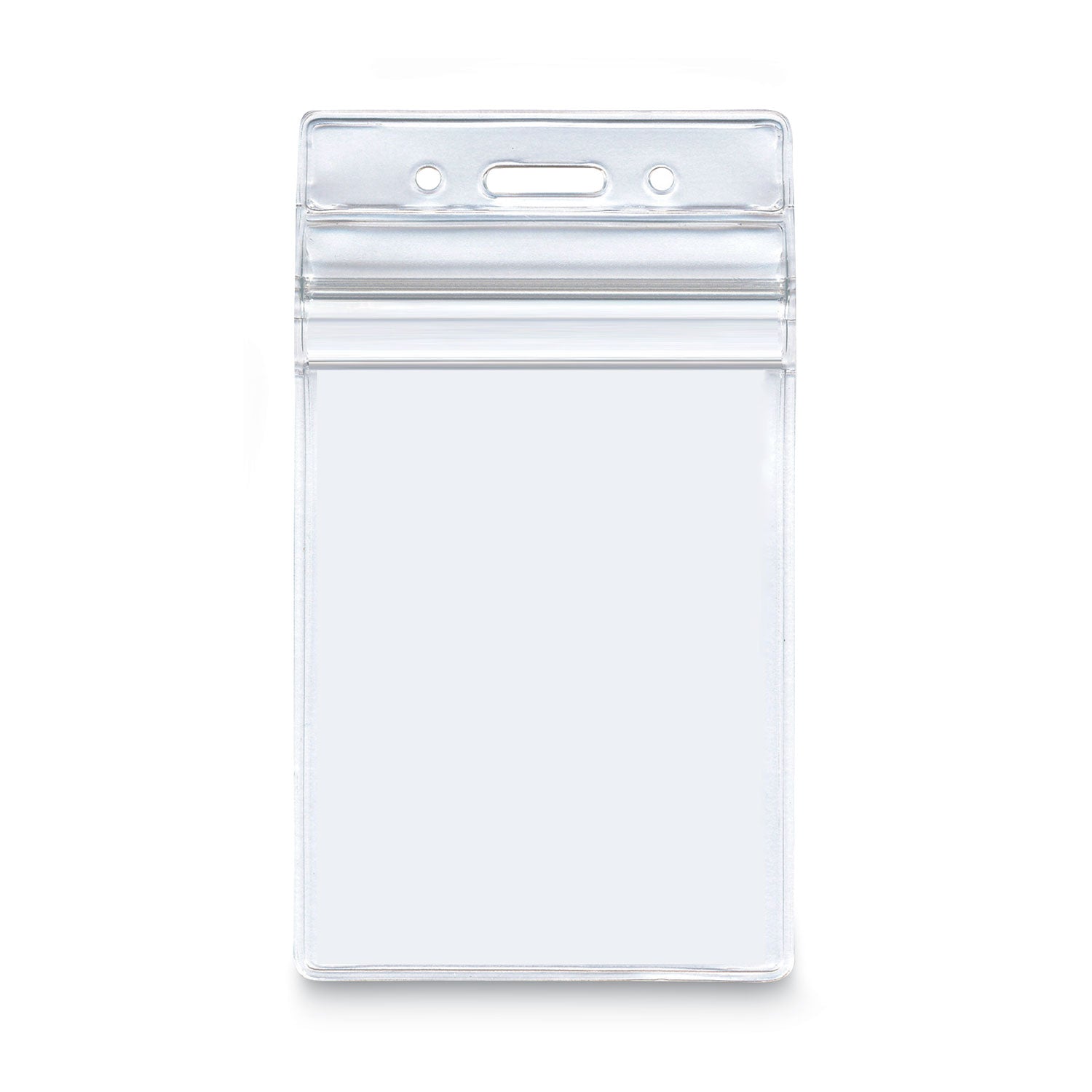 Advantus Resealable ID Badge Holders, Vertical Orientation, Transparent Frost 2.68" x 5" Holder, 2.38" x 3.75" Insert, 50/Pack