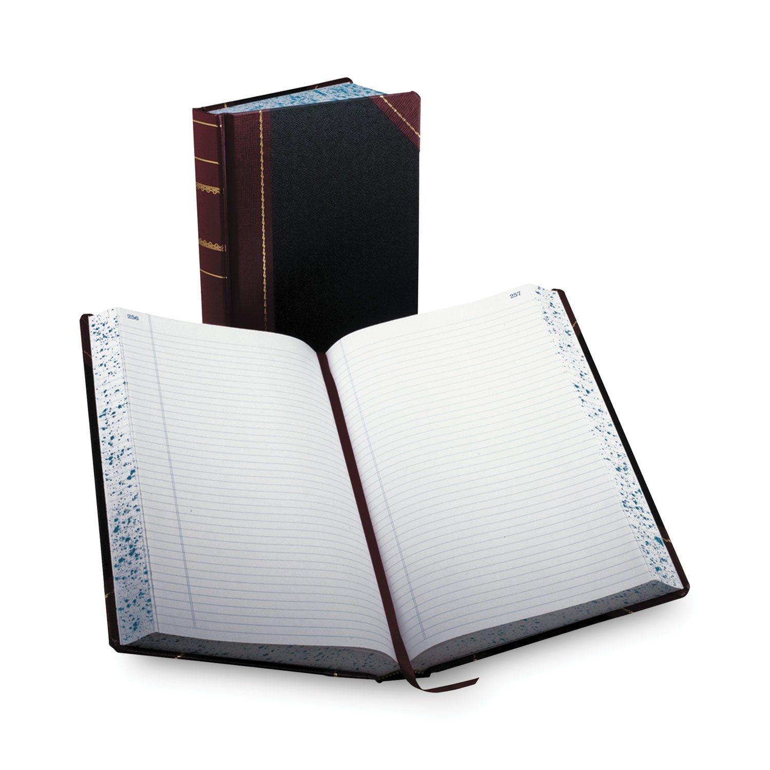 Boorum & Pease® Account Record Book, Record-Style Rule, Black/red/gold Cover, 13.75 X 8.38 Sheets, 500 Sheets/book