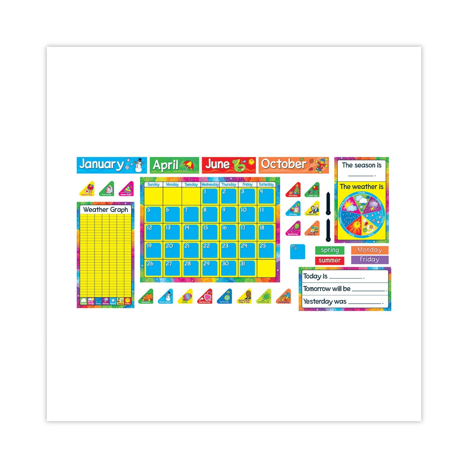 TREND Year Around Calendar Bulletin Board Set