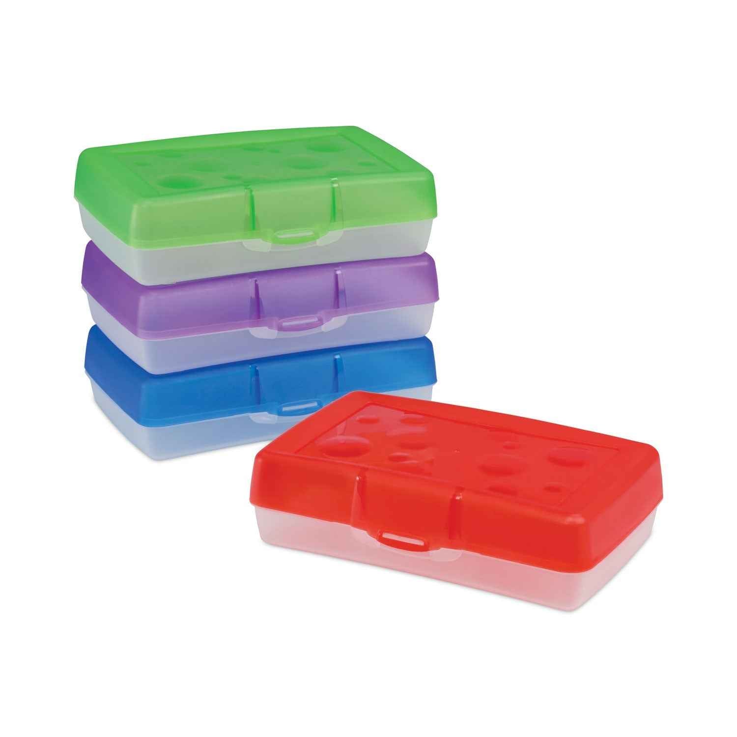 Storex Pencil Box, 8.38 x 5.63 x 2.5, Randomly Assorted Colors