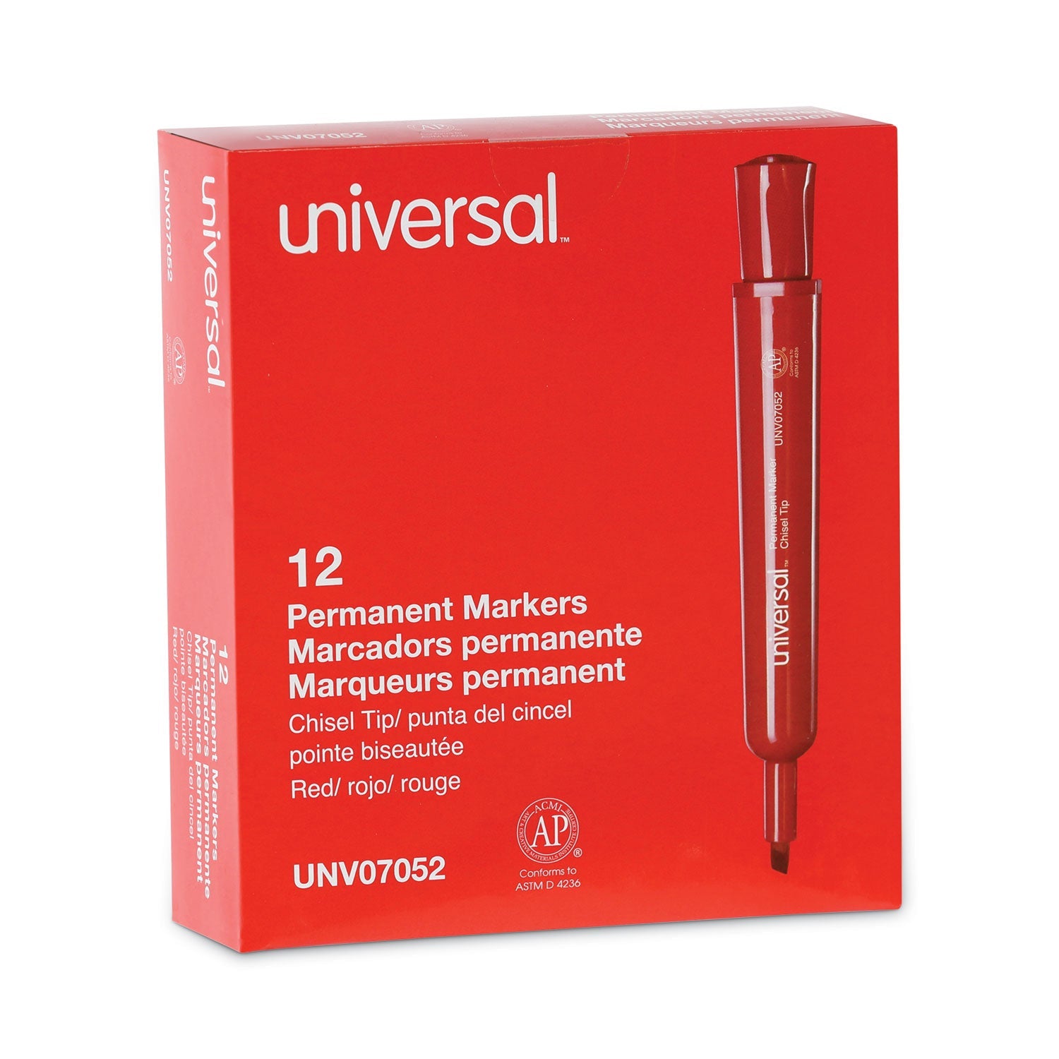 Chisel Tip Permanent Marker | Broad Tip, Red