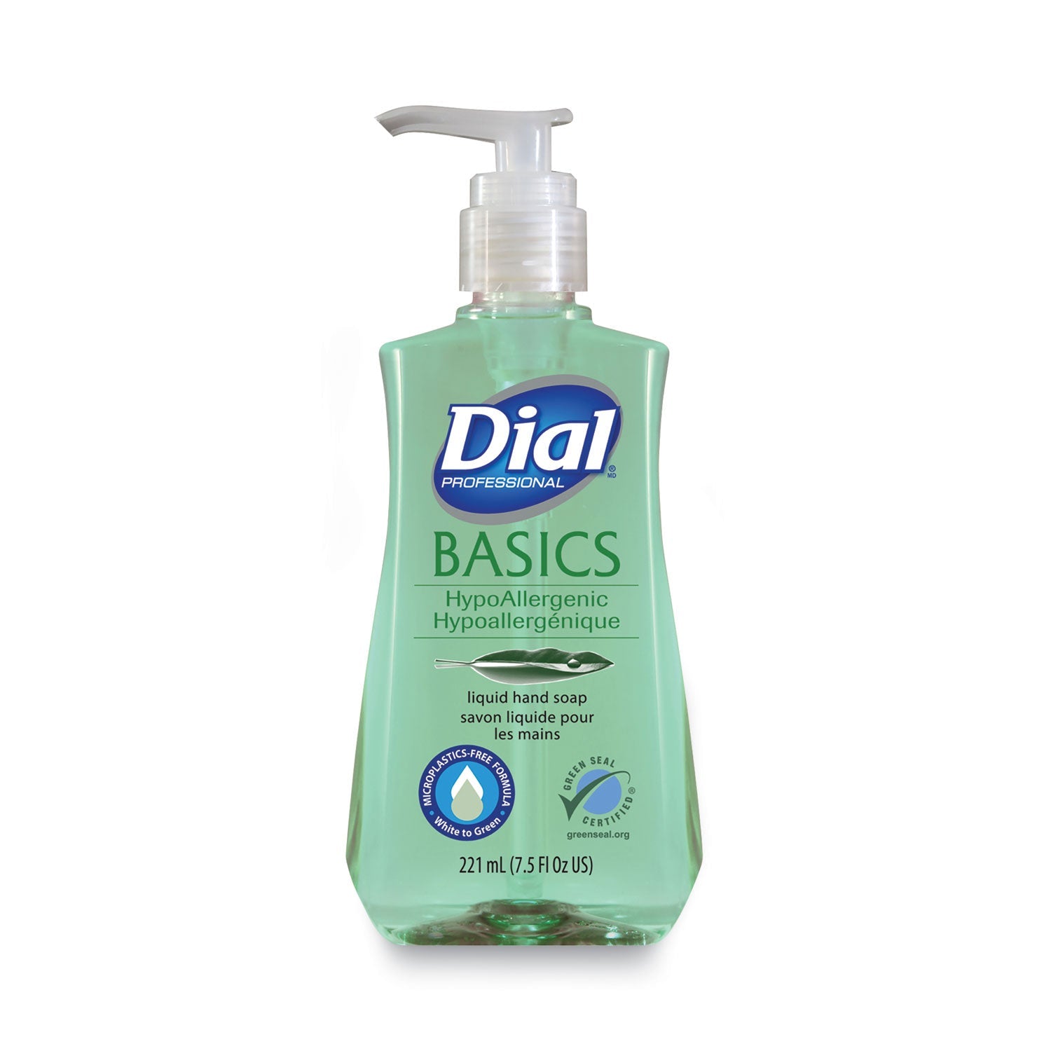 Dial® Professional Basics MP Free Liquid Hand Soap, Unscented, 7.5 oz, 12/Carton