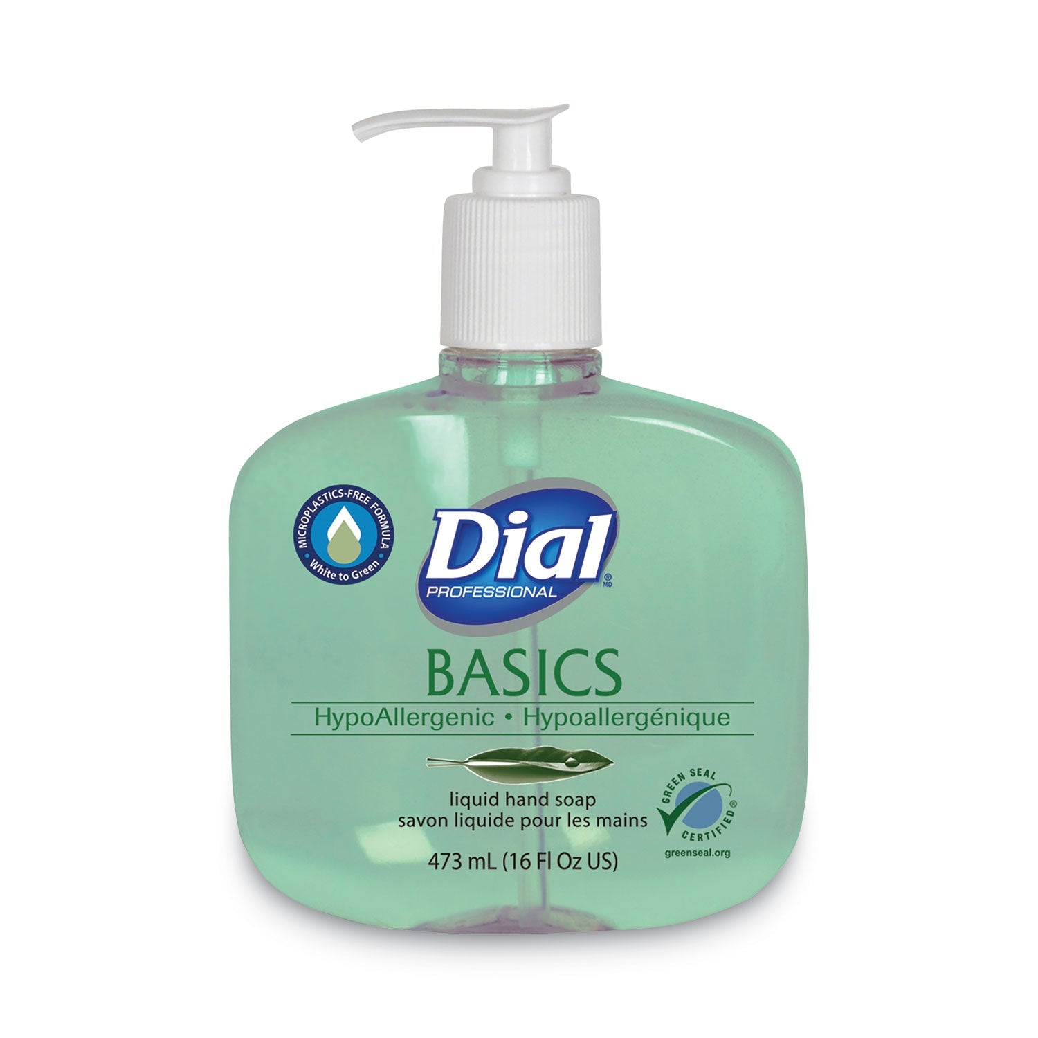 Dial® Professional Basics MP Free Liquid Hand Soap, Unscented, 16 oz, 12/Carton