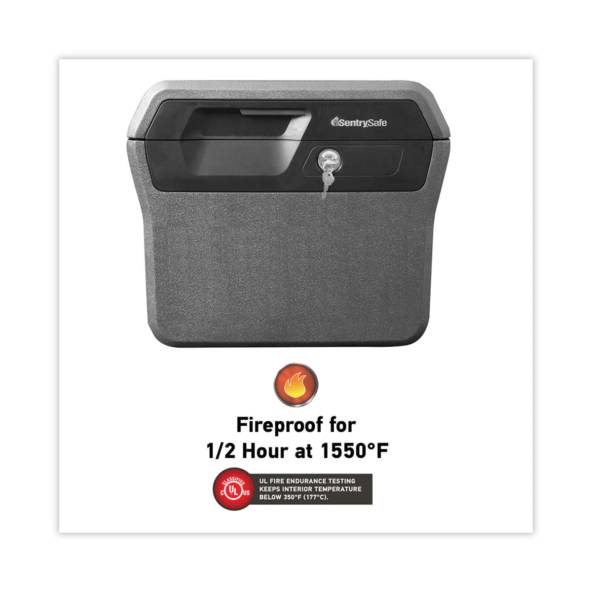 Sentry® Safe Waterproof Fire-Resistant File, 0.66 Cu Ft,16.63w X 13.88d X 14.13h, Charcoal Gray