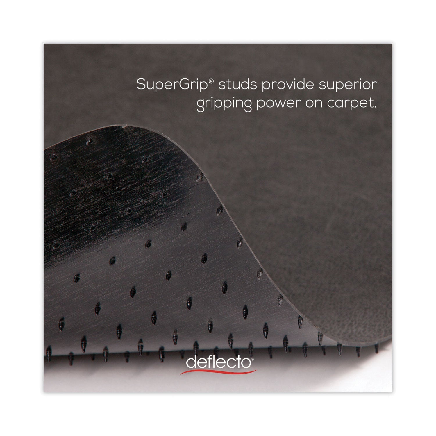 deflecto® Supermat Frequent Use Chair Mat For Medium Pile Carpet, 45 X 53, Rectangular, Black