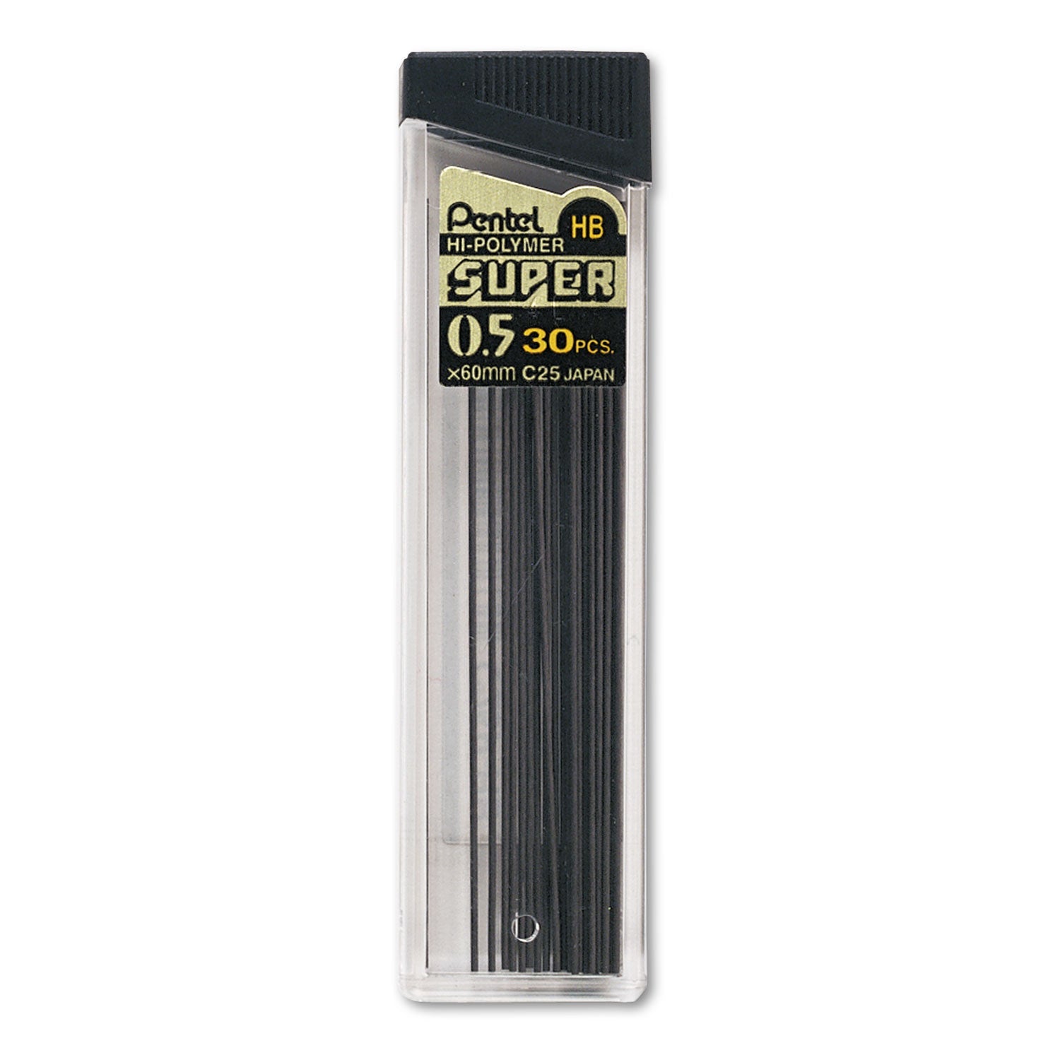 Super Hi-Polymer Lead Refills | 0.5 mm | Black