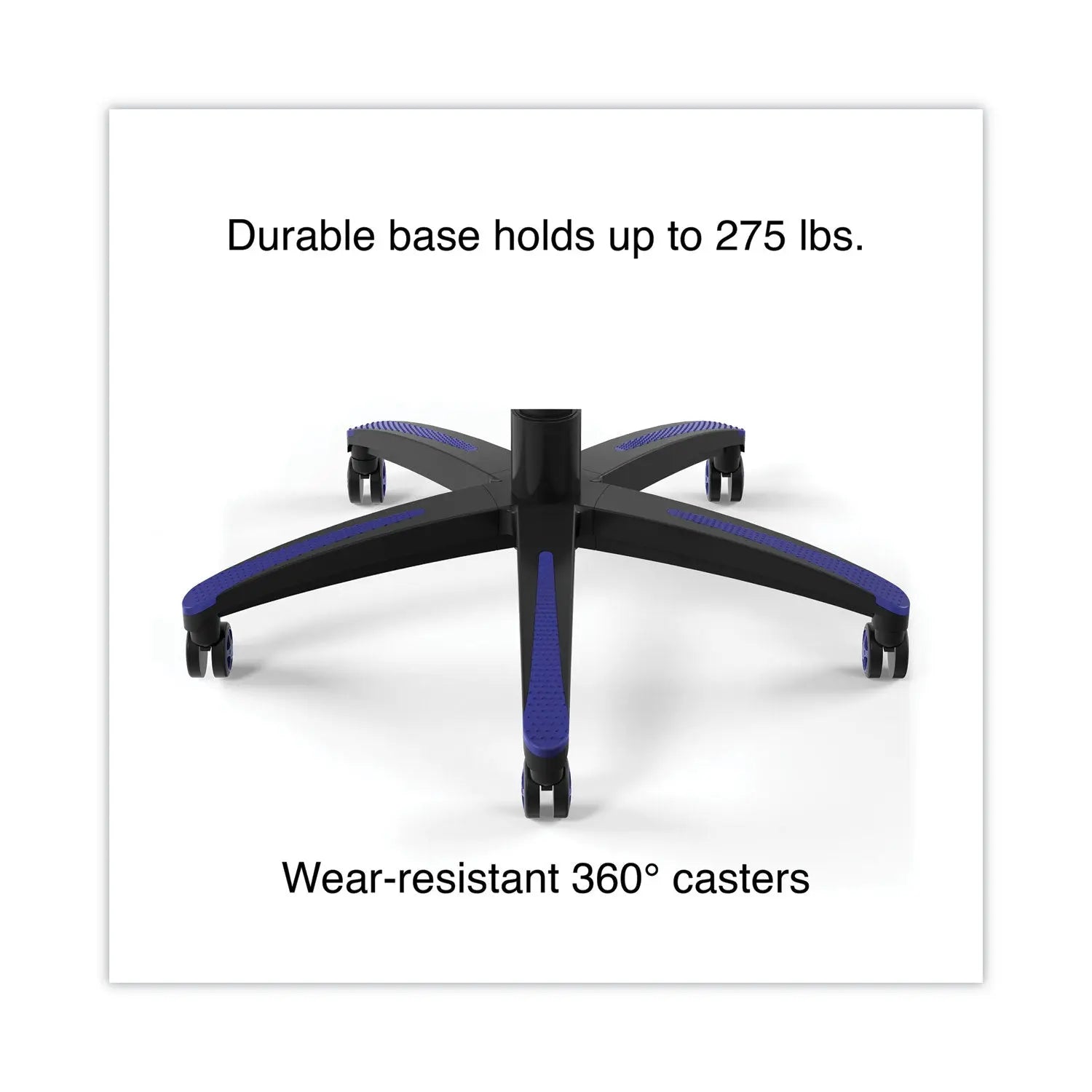 Emerge™ Vartan Bonded Leather Gaming Chair, Supports Up to 275 lbs, Blue/Black Seat, Blue/Black Back, Black Base