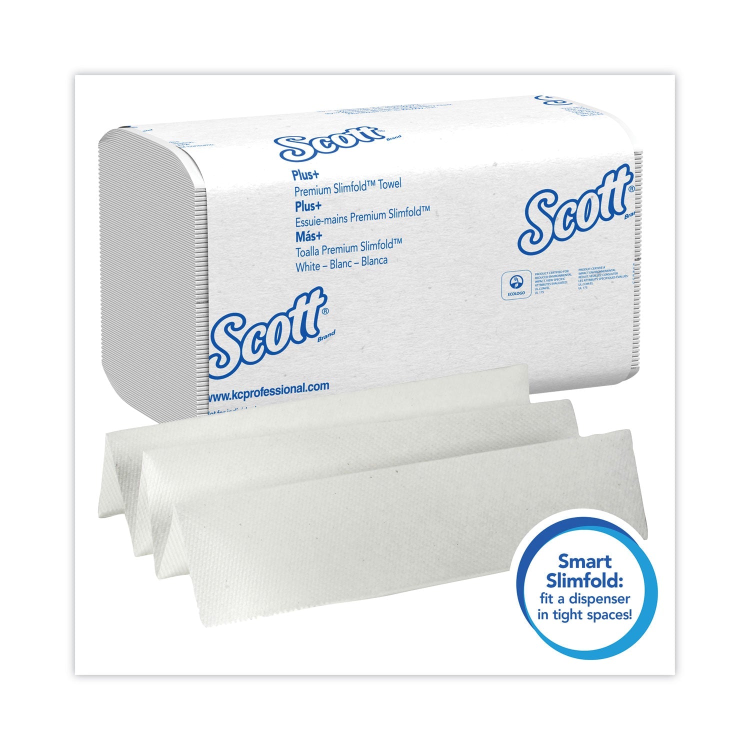 Scott® Slimfold Towels, 1-Ply, 7.5 x 11.6, White, 90/Pack, 24 Packs/Carton