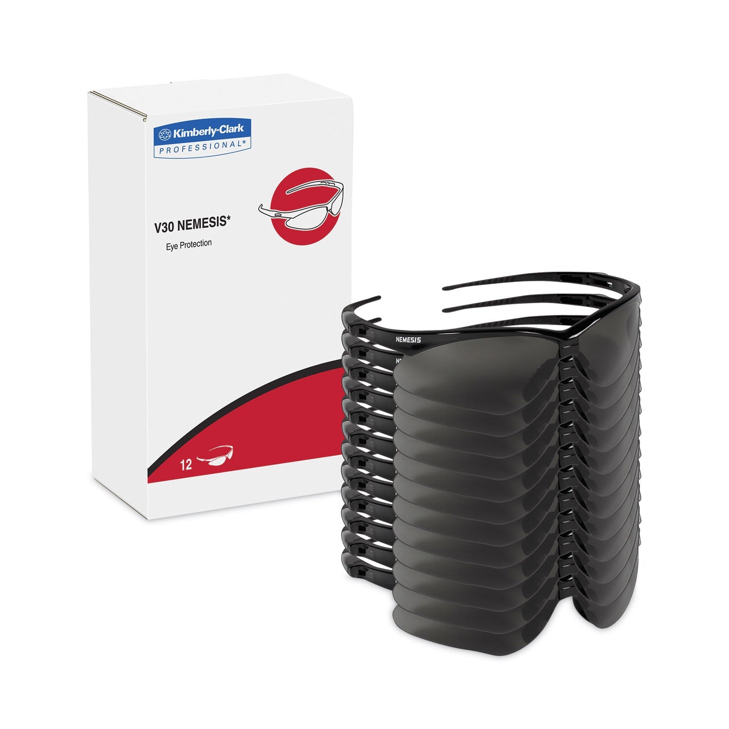 KleenGuard™ V30 Nemesis Safety Glasses, Black Frame, Smoke Anti-Fog Lens - Bloom Skins