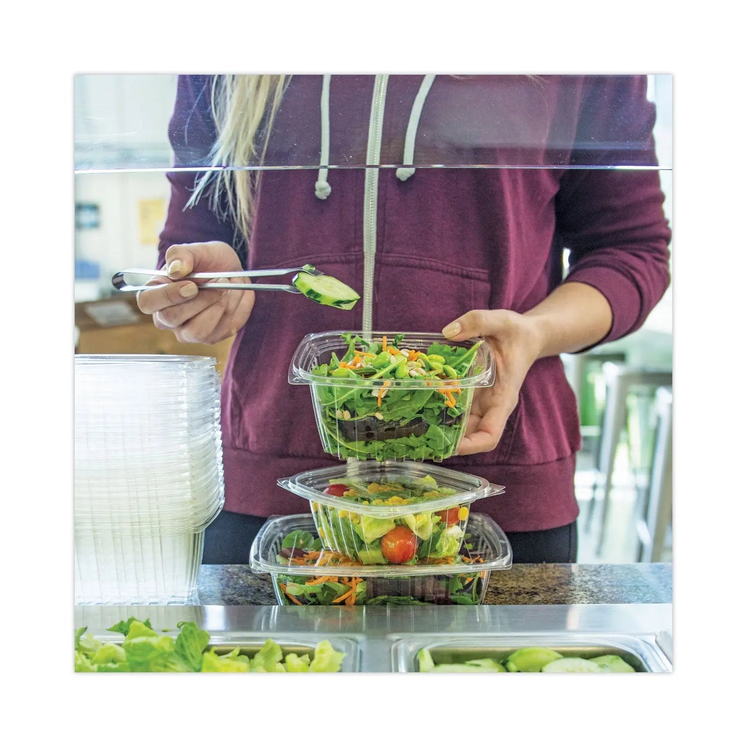 World Centric® PLA Rectangular Deli Container Lids, 4.8 x 5.9 x 0.3, Clear, Plastic, 900/Carton - Bloom Skins