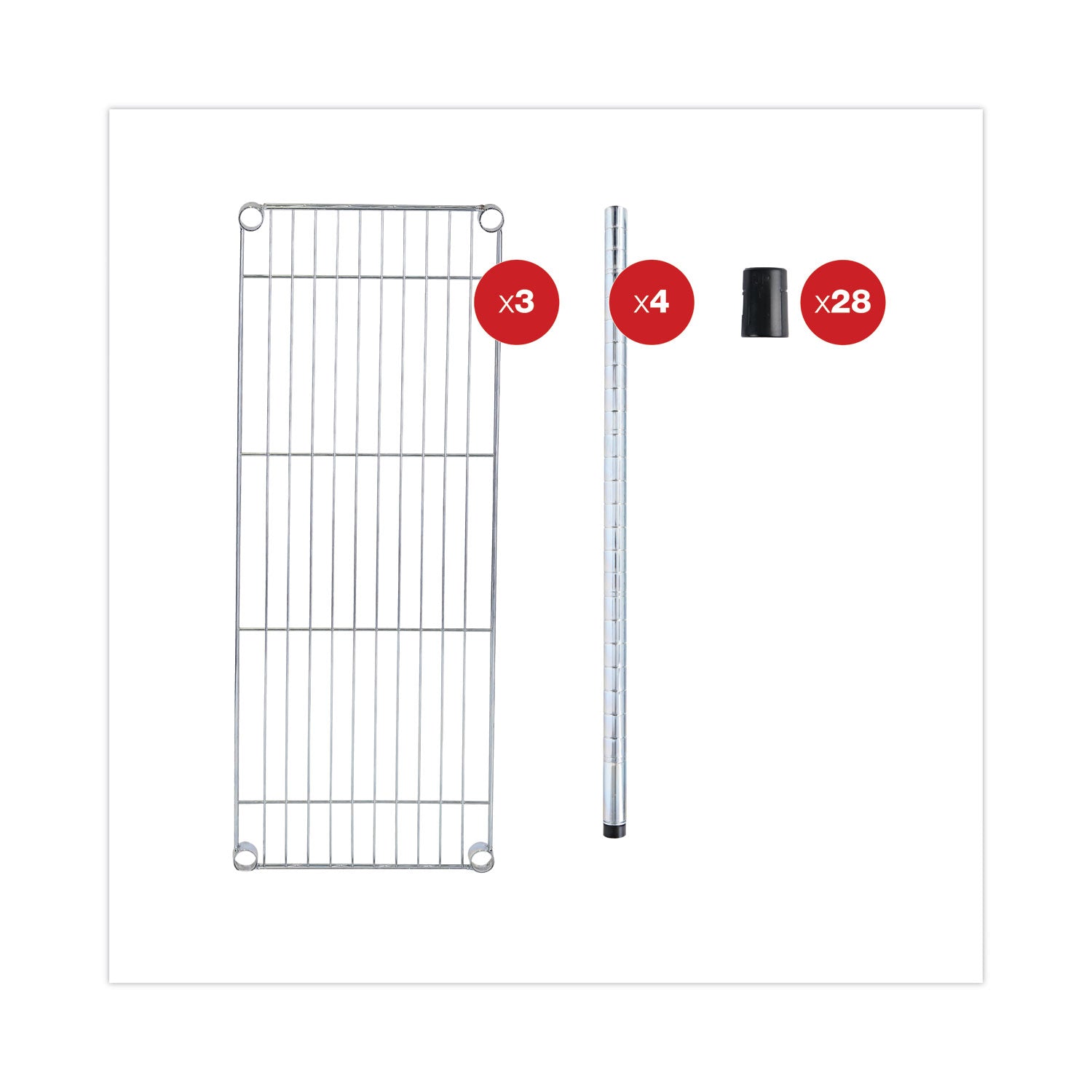 Alera® Residential Wire Shelving, Three-Shelf, 36w X 14d X 36h, Silver