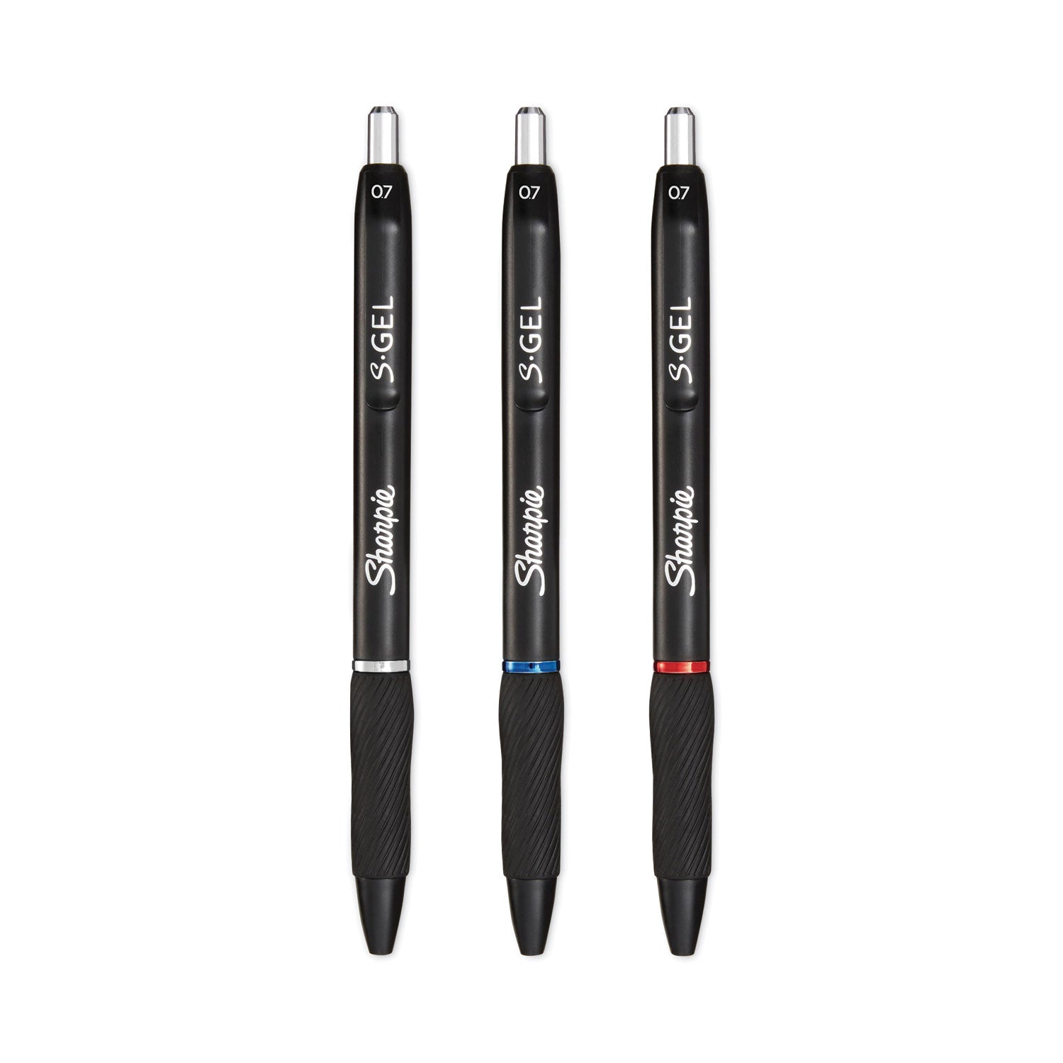 Sharpie® S-Gel™ S-Gel High-Performance Gel Pen, Retractable, Medium 0.7 mm, Assorted Ink Colors, Black Barrel, Dozen