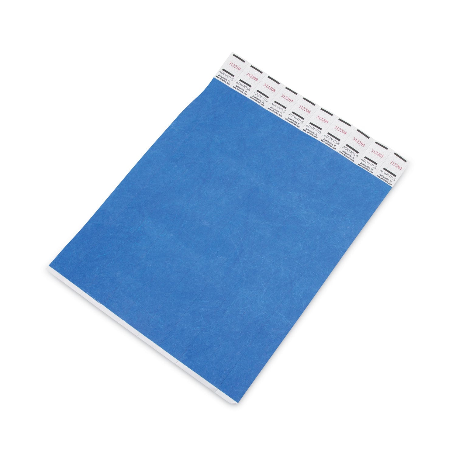 Advantus Crowd Management Wristbands, Sequentially Numbered, 10" x 0.75", Blue, 100/Pack