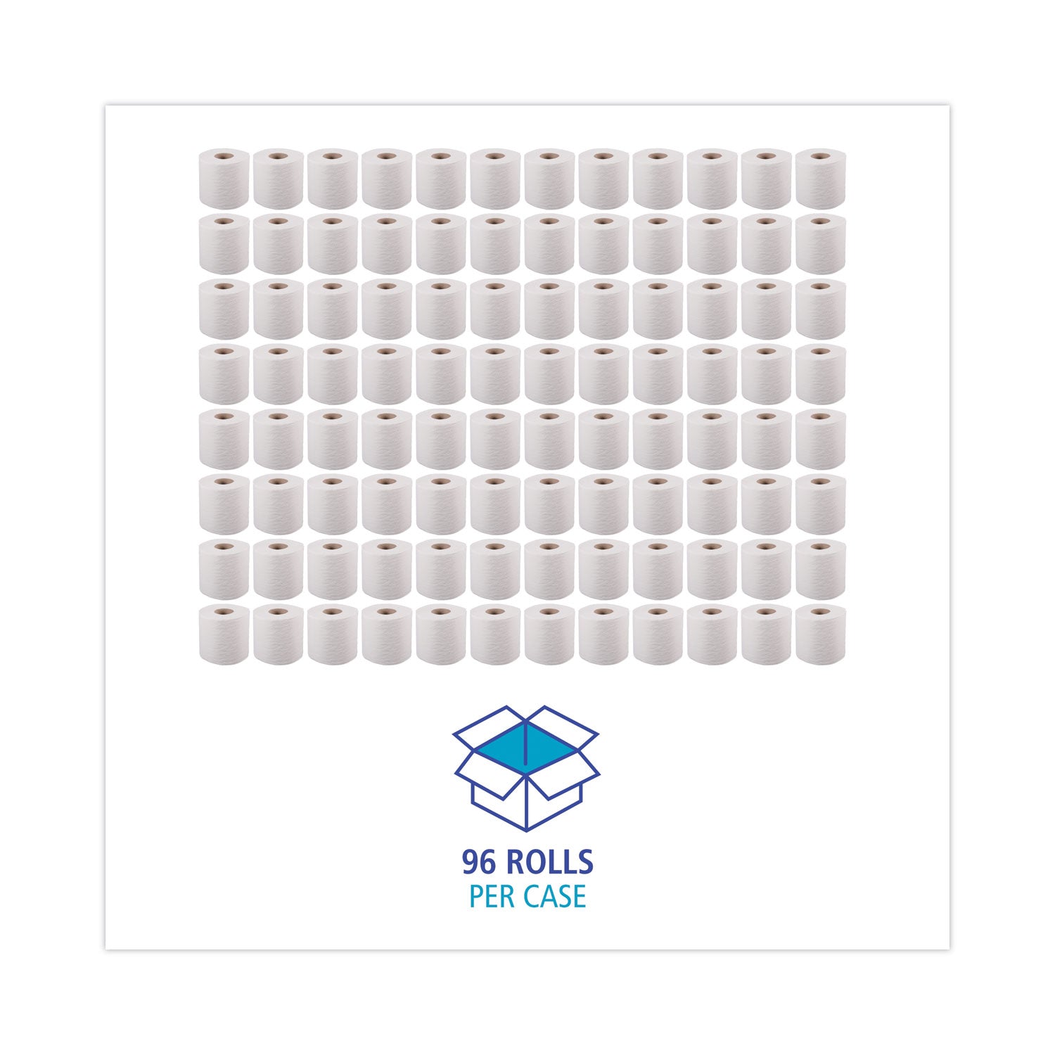 Boardwalk® 1-Ply Toilet Tissue, Septic Safe, White, 1,000 Sheets, 96 Rolls/Carton