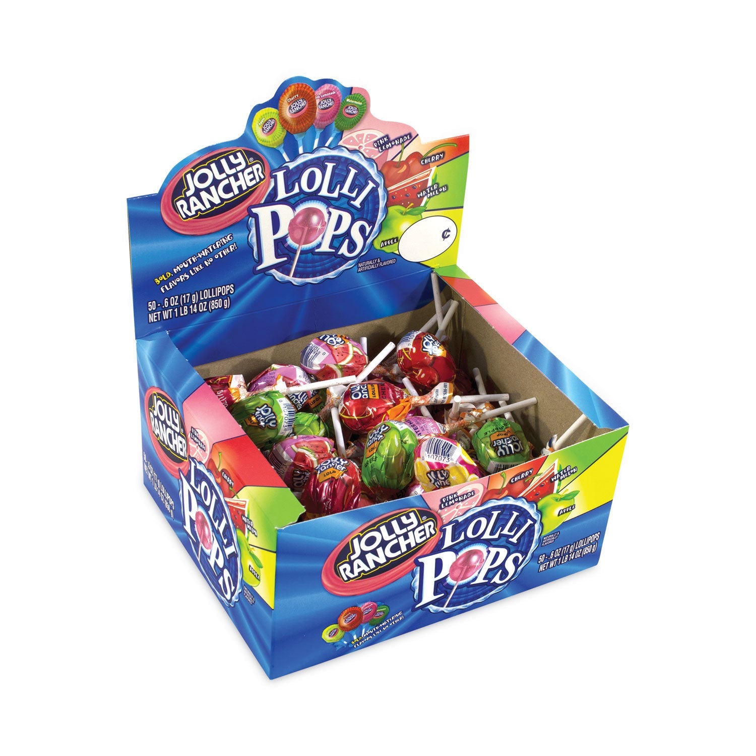 Jolly Rancher® Lollipops Assortment, Assorted Flavors, 0.6 oz, 50/Carton