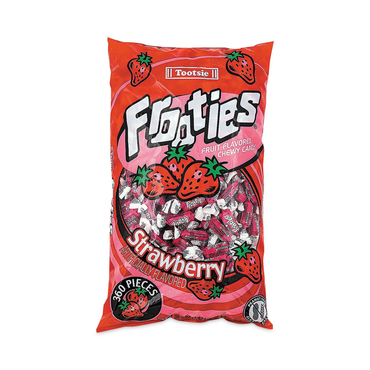 Tootsie Roll® Frooties, Strawberry, 38.8 oz Bag, 360 Pieces/Bag - Bloom Skins