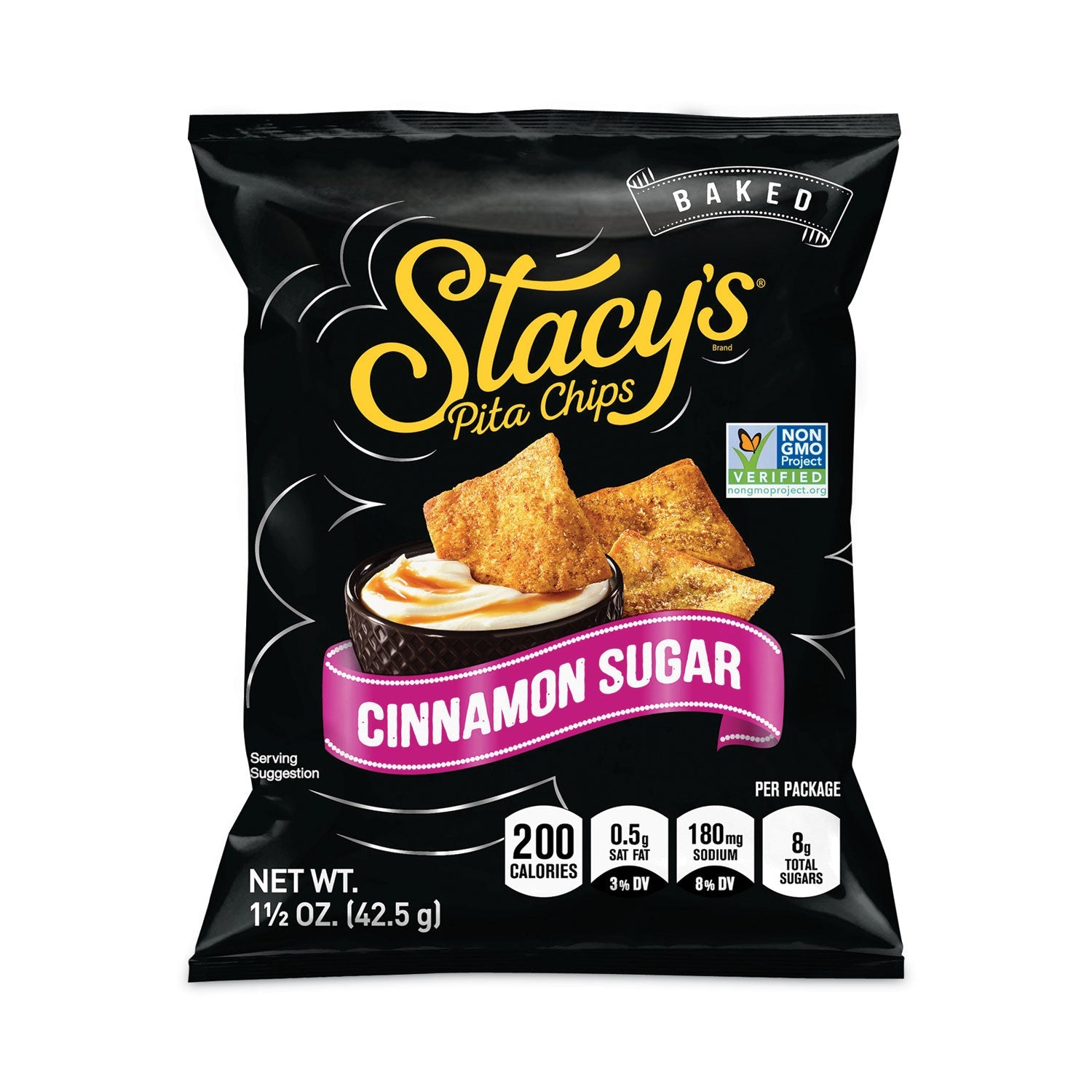 Stacy's® Pita Chips, 1.5 oz Bag, Cinnamon Sugar, 24/Carton