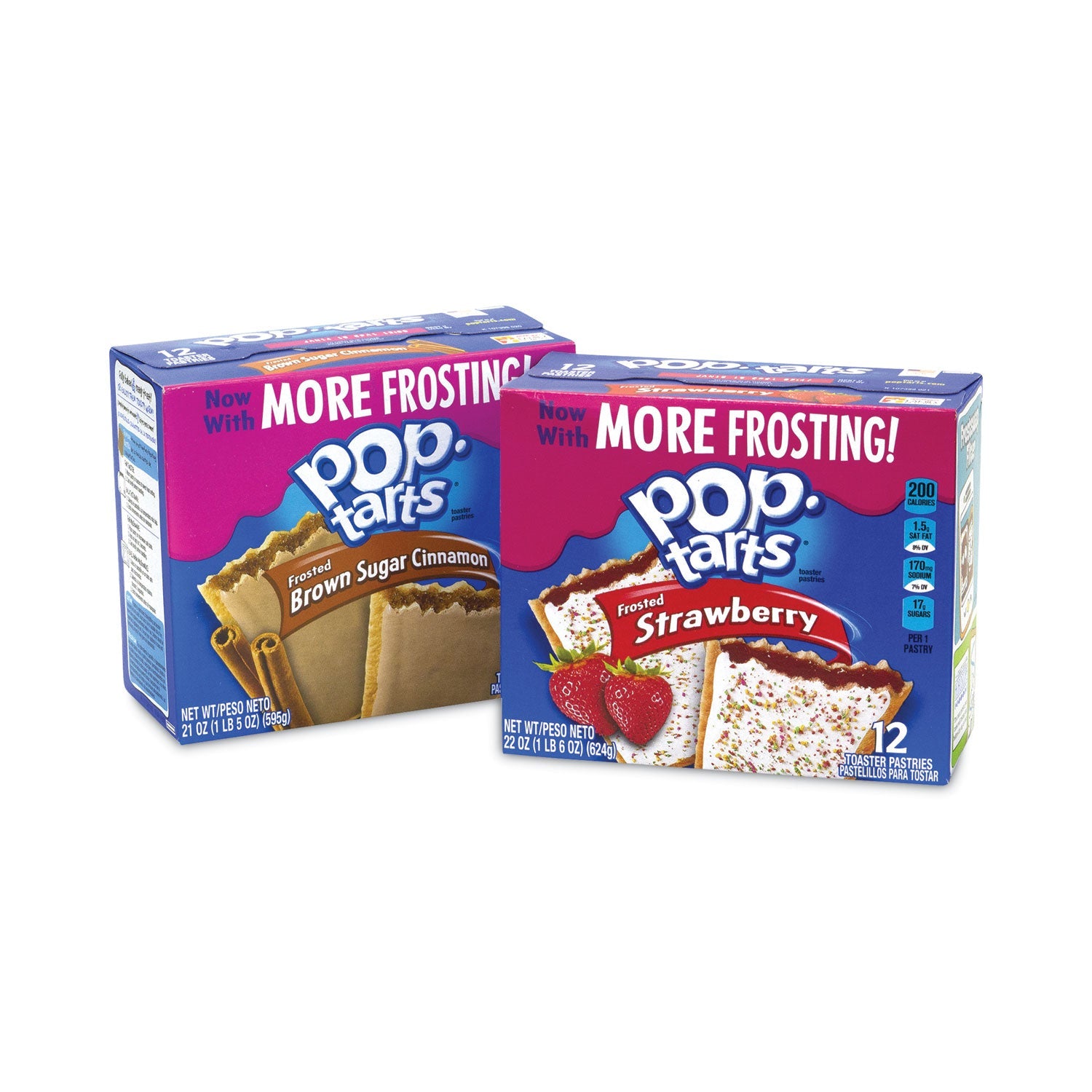 Kellogg's® Pop Tarts, Brown Sugar Cinnamon/Strawberry, 2 Tarts/Pouch, 12 Pouches/Pack, 2 Packs/Carton