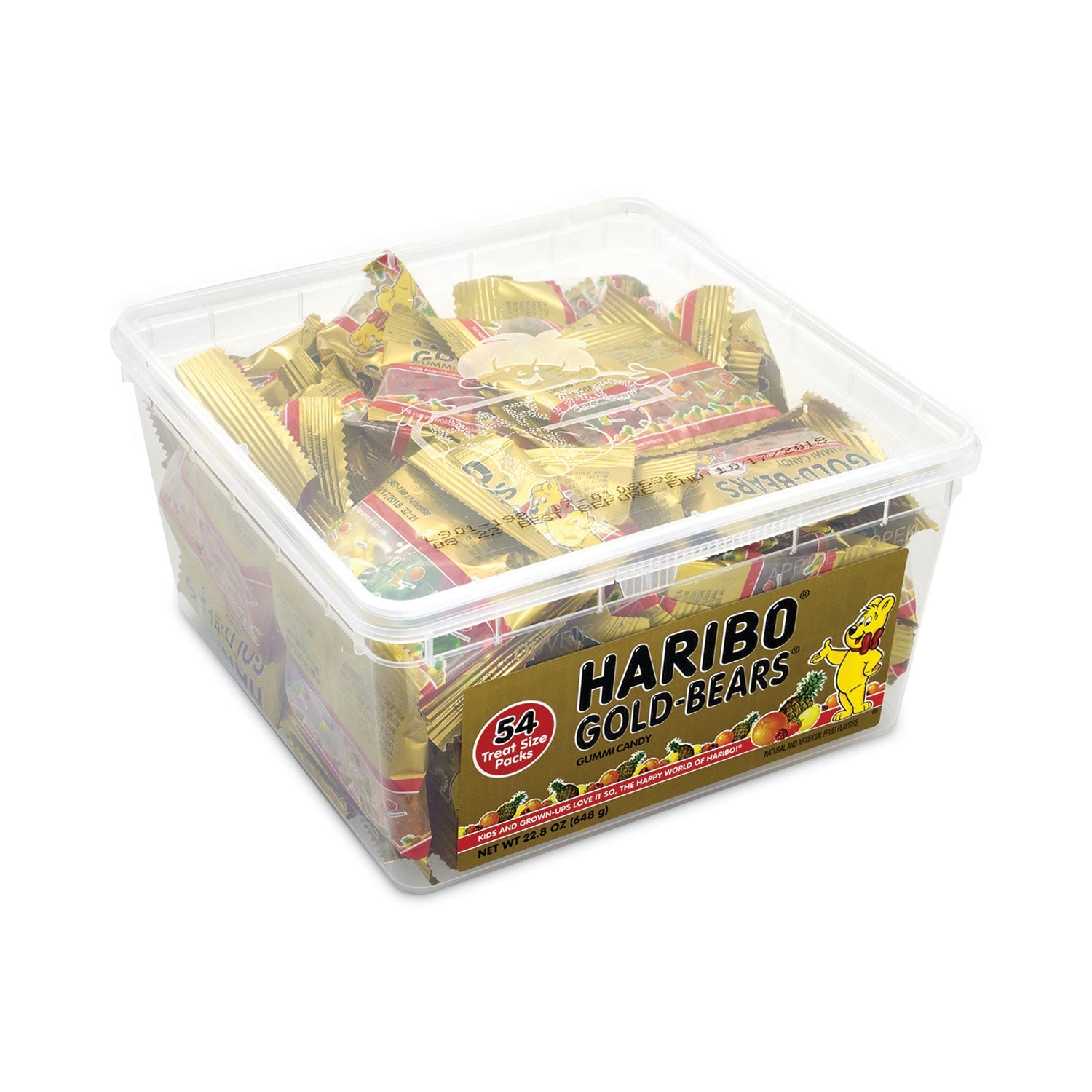 Haribo® Goldbears Gummi Candy, 0.4 oz Pouches, Lemon; Orange; Pineapple; Rasberry; Strawberry, 54/Carton - Bloom Skins
