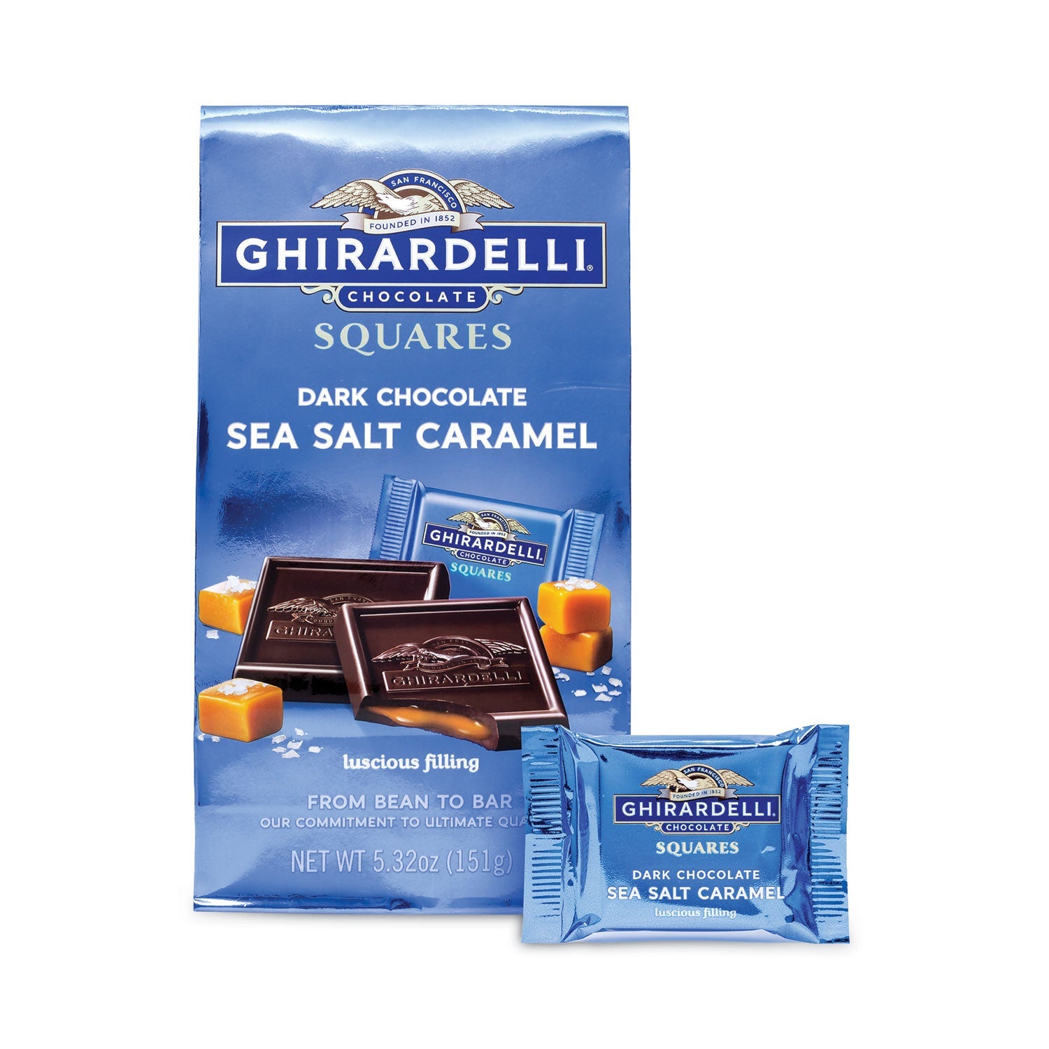 Ghirardelli Dark and Sea Salt Caramel Squares