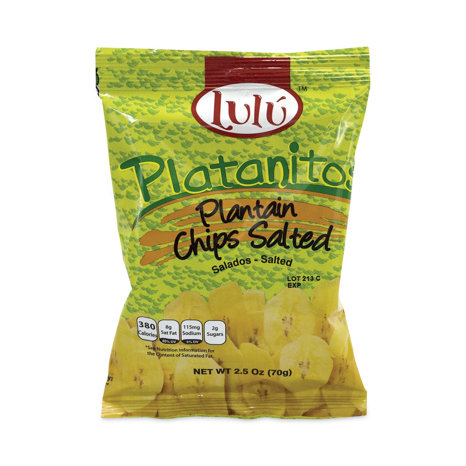 Lulú™ Platanitos Plantain Chips, 2.5 oz/Pack, 30 Packs/Carton - Bloom Skins