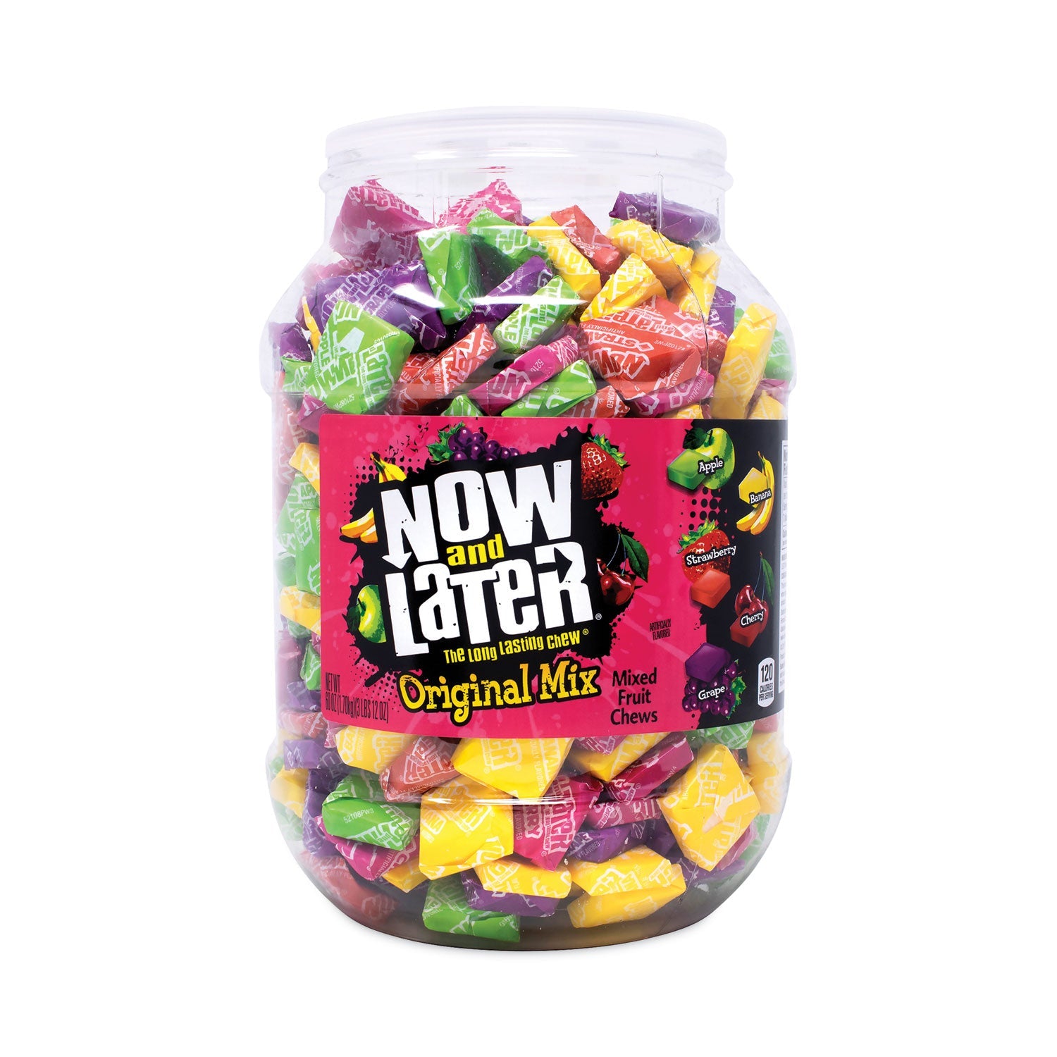Now and Later® Mixed Fruit Chews, Assorted Flavors, 60 oz Tub, 365 Pieces - Bloom Skins