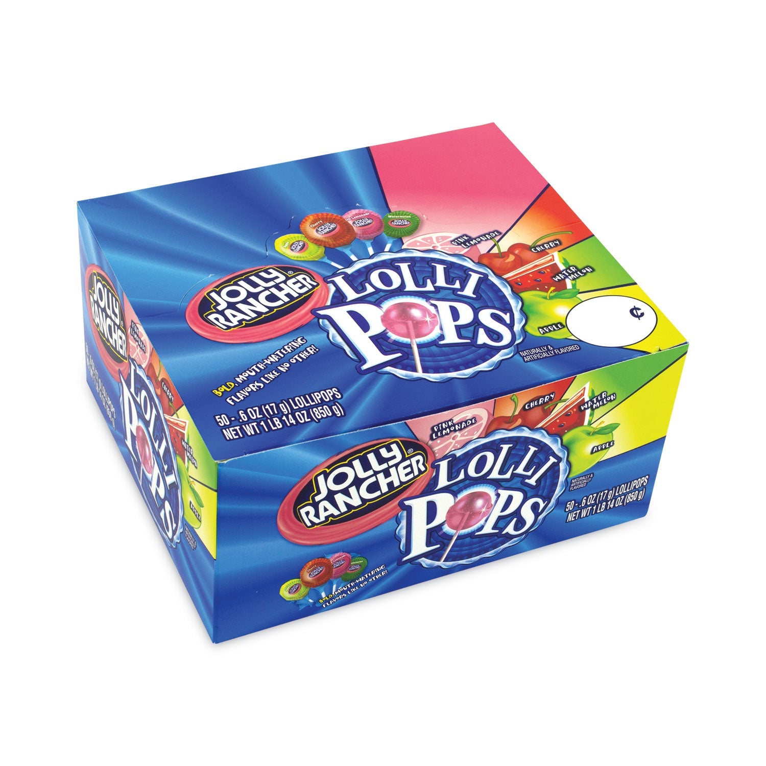 Jolly Rancher® Lollipops Assortment, Assorted Flavors, 0.6 oz, 50/Carton