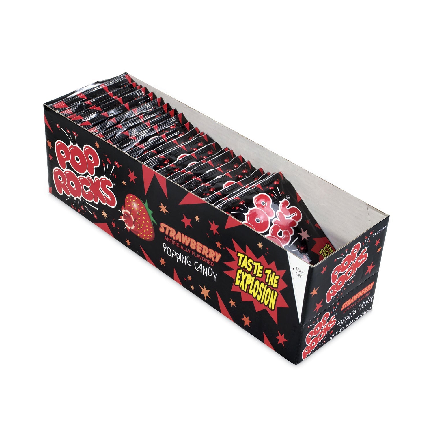 POP ROCKS® Sugar Candy,Strawberry, 0.33 oz Pouches, 24/Carton - Bloom Skins