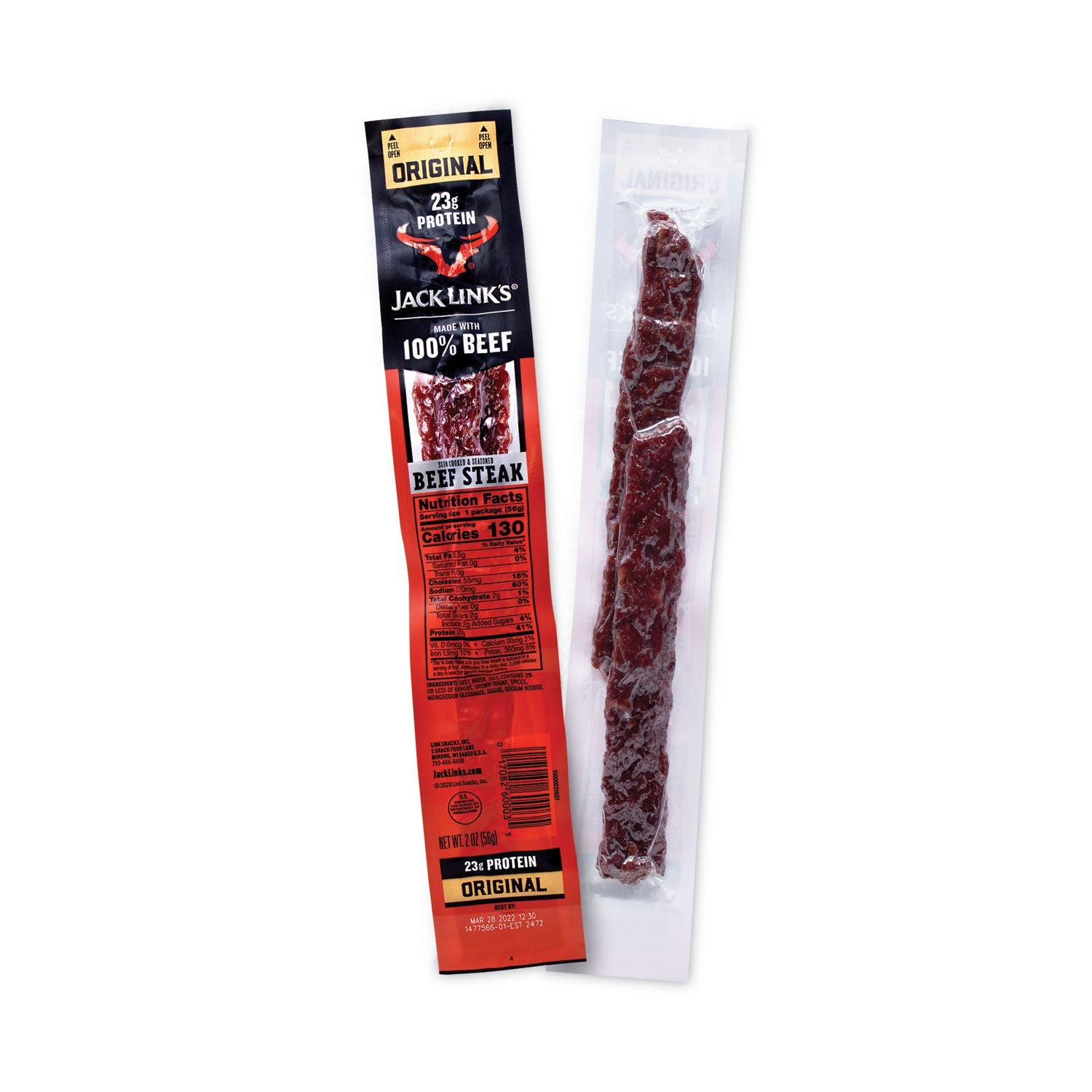 Jack Link’s Jumbo Original Beef Steak, 2 oz, 12/Box