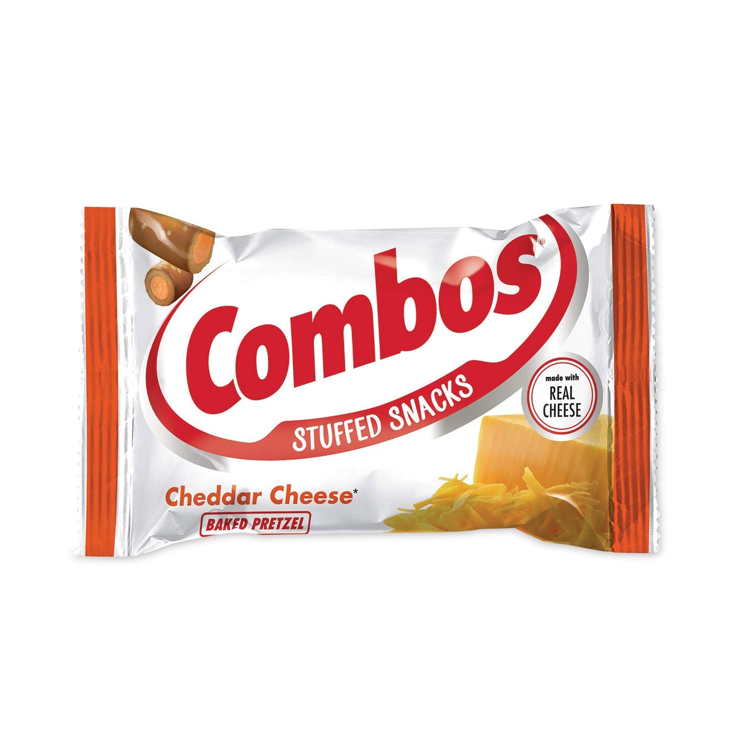 Combos® Baked Snacks, 1.8 oz Bag, Cheddar Cheese Pretzel, 18 Bags/Carton