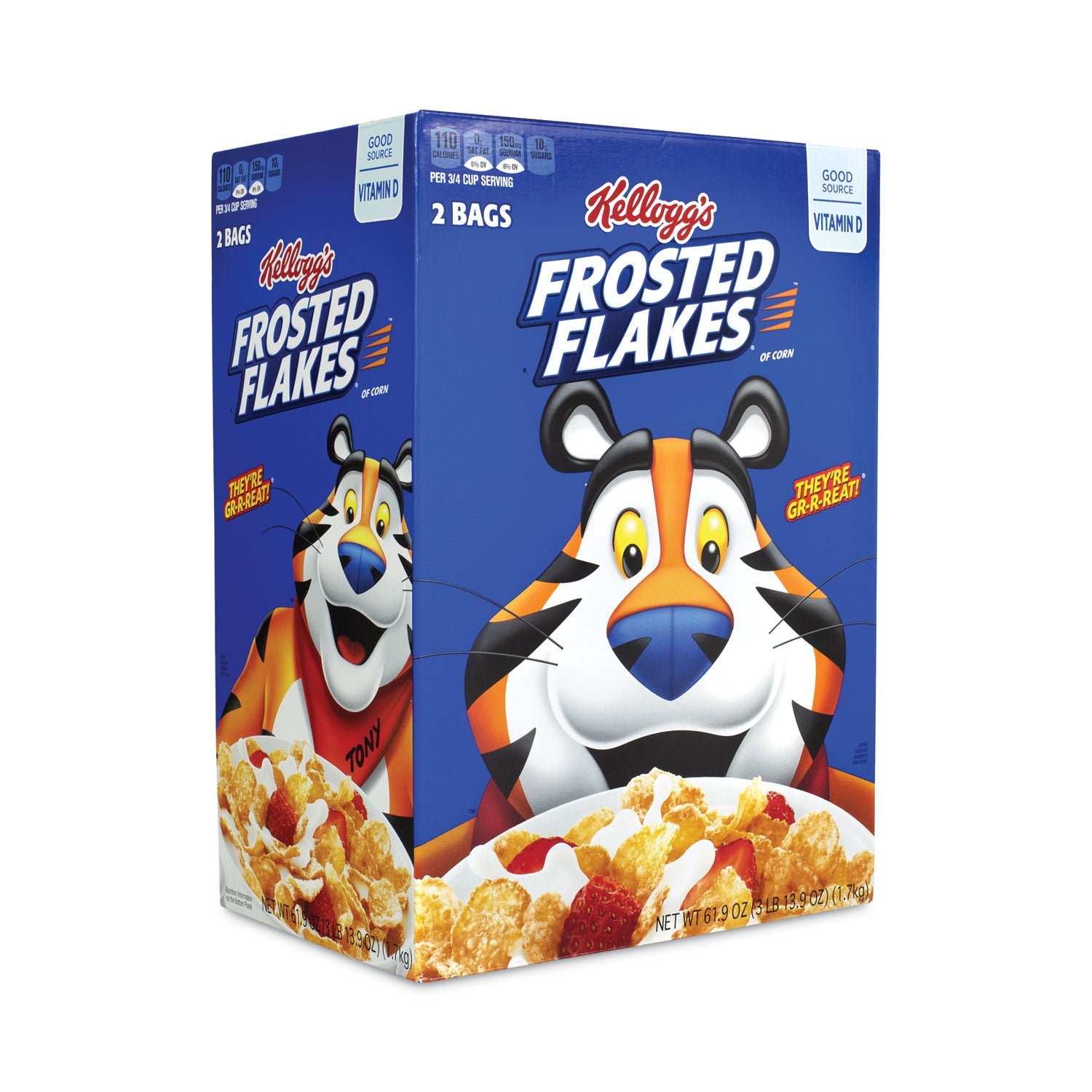 Kellogg's® Frosted Flakes Breakfast Cereal, 61.9 oz Bag, 2 Bags/Box