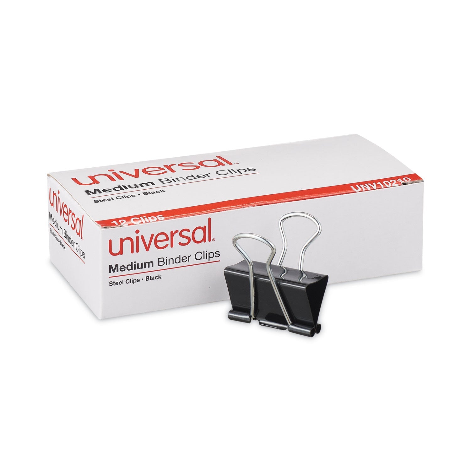 Medium Binder Clips | Black/Silver, 12/Box