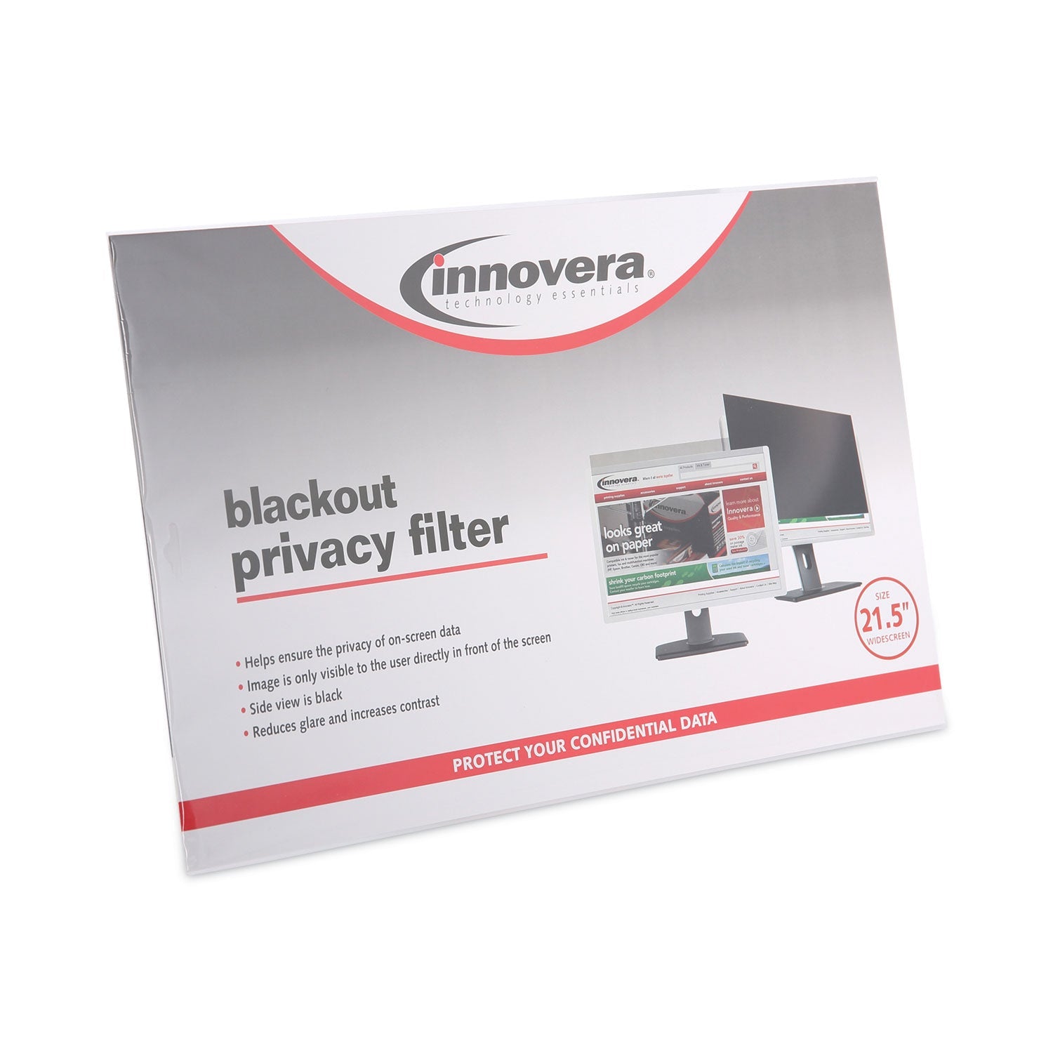 Innovera® Blackout Privacy Filter for 21.5" Widescreen Flat Panel Monitor, 16:9 Aspect Ratio