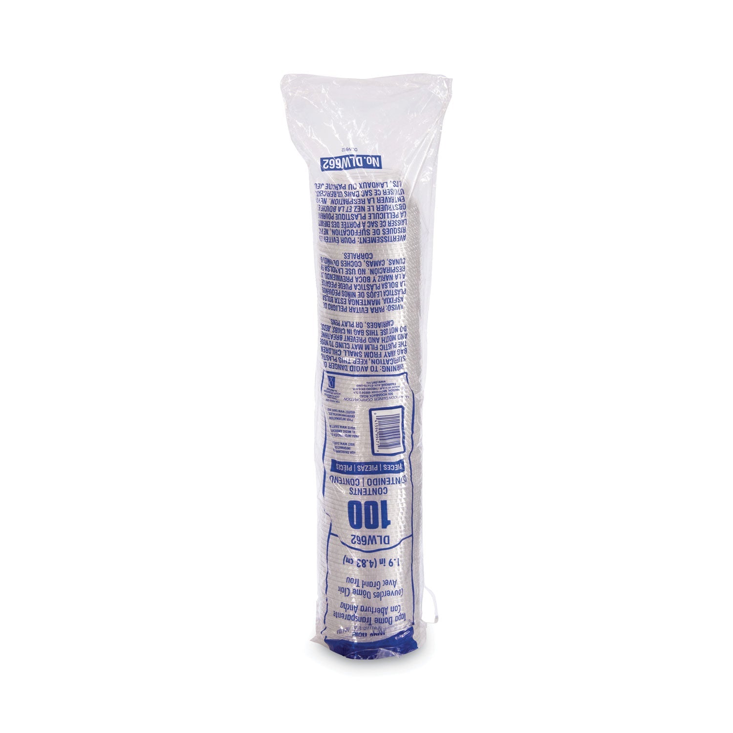 Dart® Open-Top Dome Lid, With 1.9" dia Hole, Fits 9 oz to 22 oz Cold Cups, Plastic, Clear, 1,000/Carton