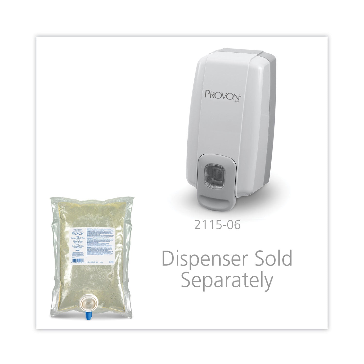 PROVON® Ultimate Shampoo and Body Wash, Herbal Scent, 1,000 mL, 8/Carton