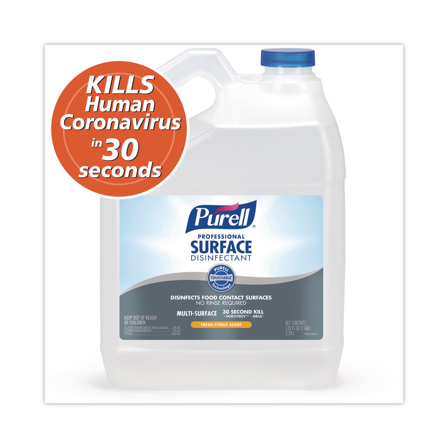 PURELL® Professional Surface Disinfectant, Fresh Citrus, 1 Gal Bottle