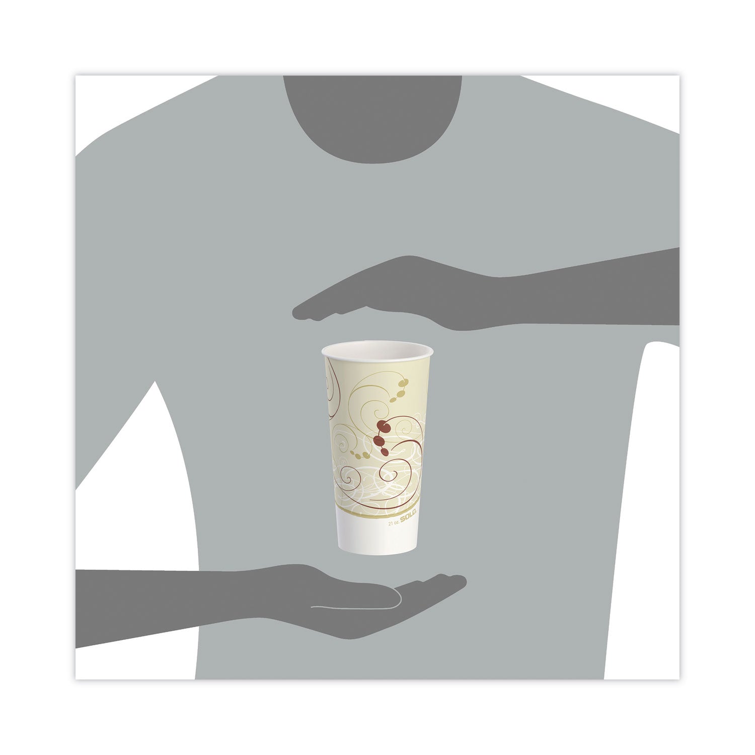 SOLO® Double Sided Poly Paper Cold Cups, 21 oz, Symphony Design, 50/Pack, 20 Packs/Carton - Bloom Skins