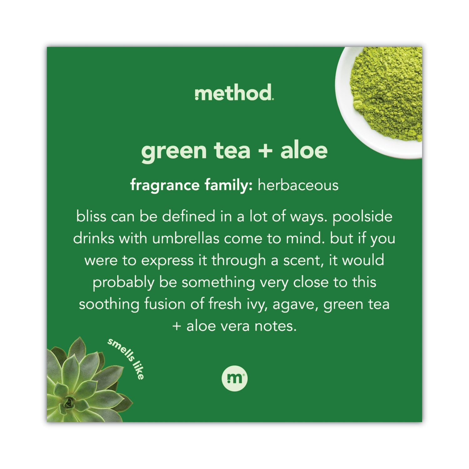 Method® Foaming Hand Wash, Green Tea and Aloe Scent, 10 oz, 6/Carton
