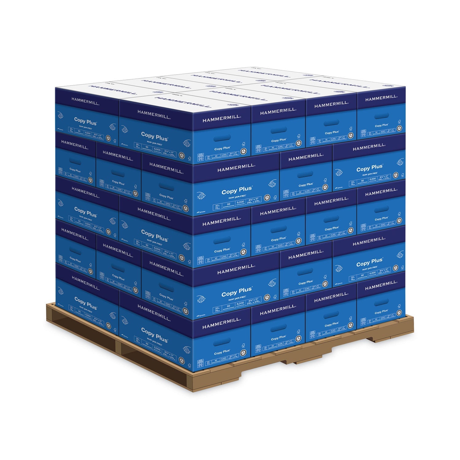 Hammermill® Copy Plus Print Paper, 92 Bright, 20 lb Bond Weight, 8.5 x 11, White, 500 Sheets/Ream, 10 Reams/Carton, 40 Cartons/Pallet