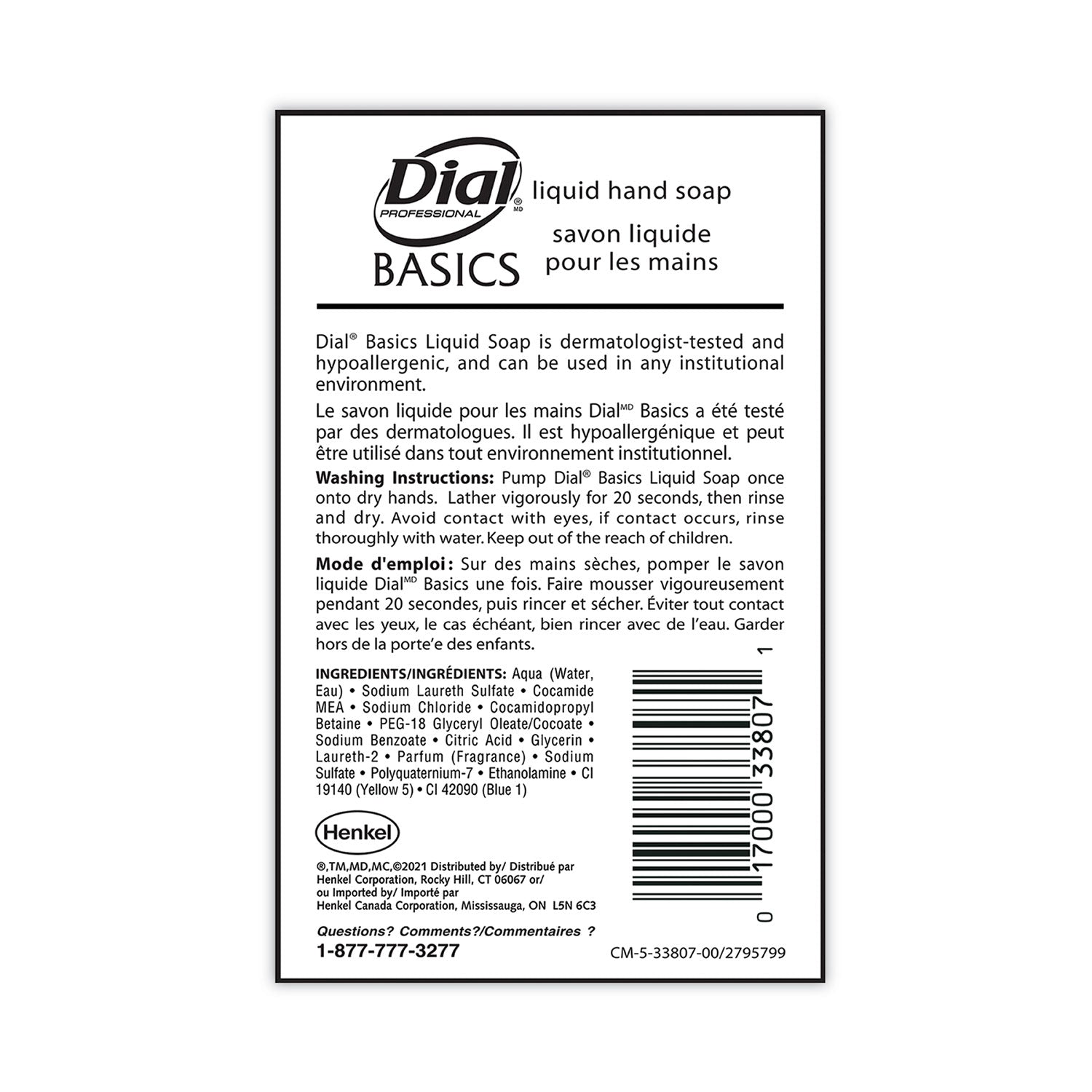 Dial® Professional Basics MP Free Liquid Hand Soap Refill, Honeysuckle Scent, 3.78 L