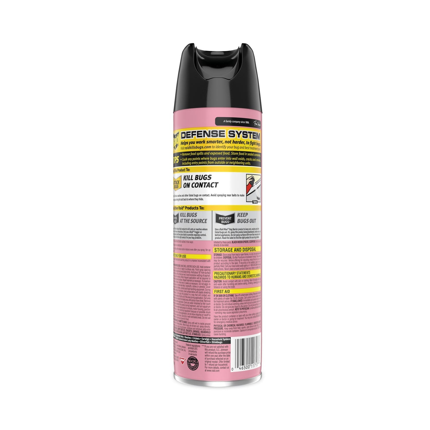 Raid® Fragrance Free Ant and Roach Killer, 17.5 oz Aerosol Spray, 12/Carton