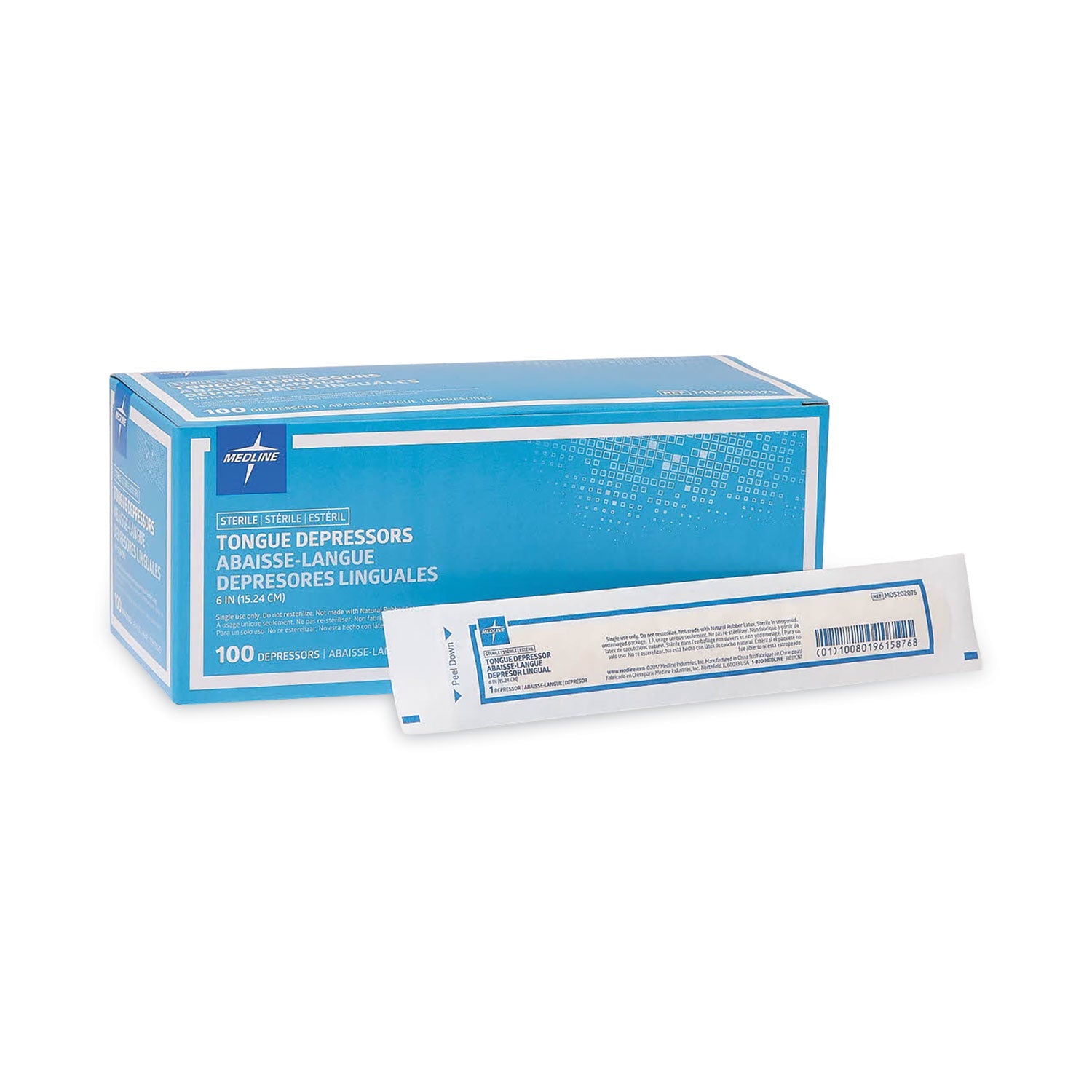 Medline Sterile Tongue Depressors | 6" 100/Box